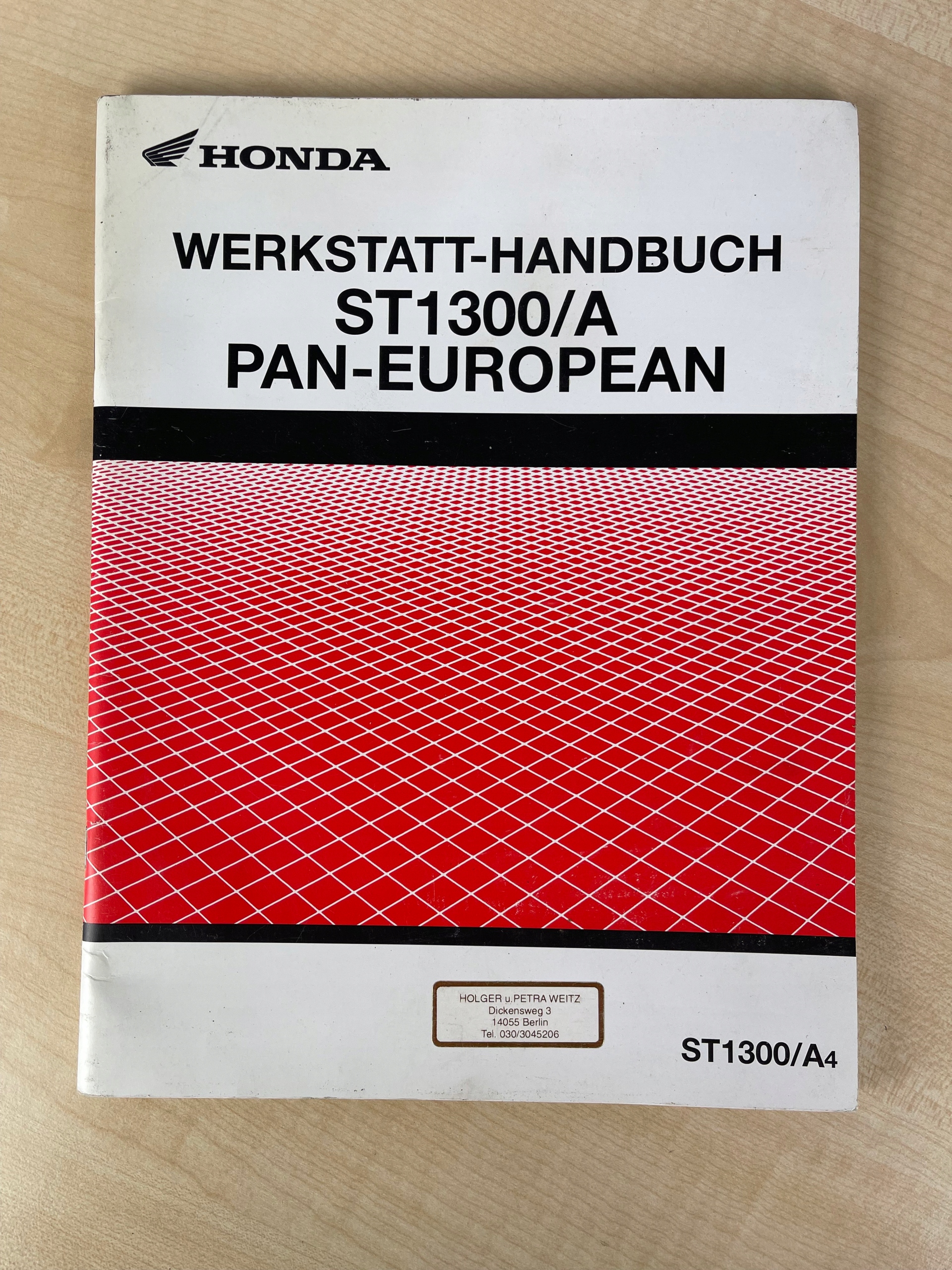 Kniha Návod na obsluhu opráv Honda Pan-European Pan European ST1300/A4