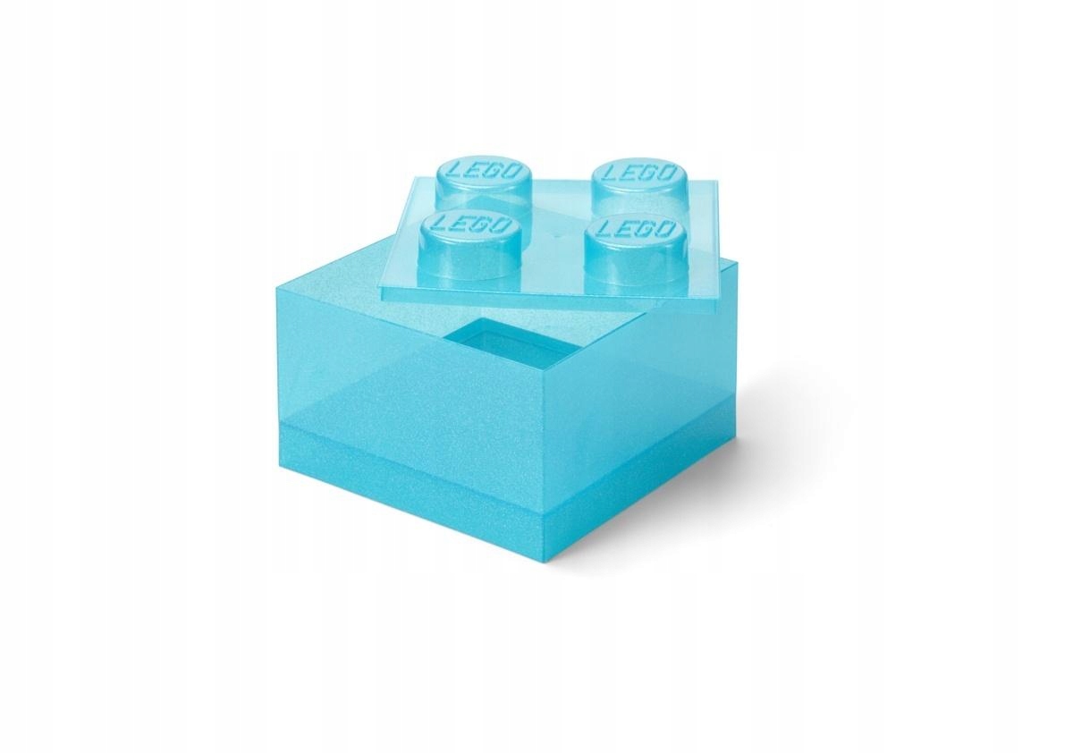 Lego(r) kontejner kostka čtveřice transparentní světle modrá