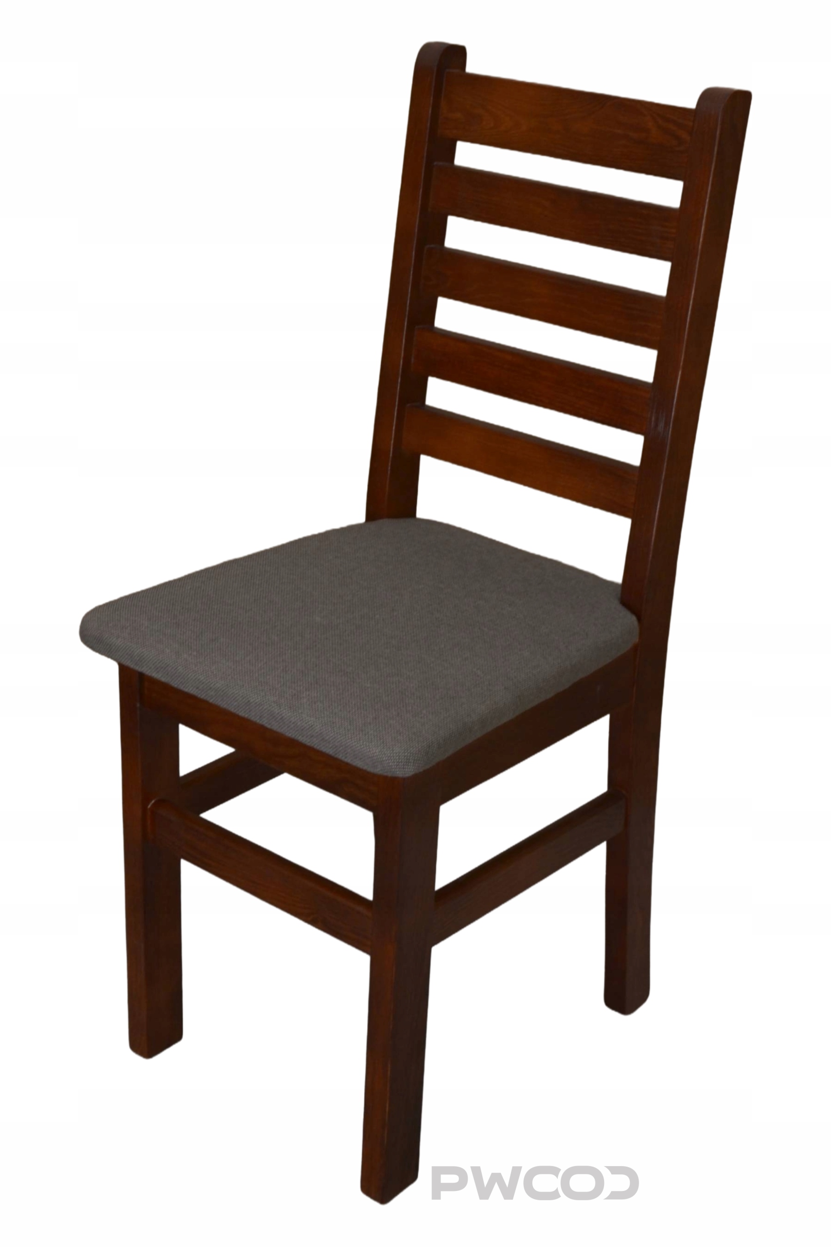 Dřevěné čalouněné Křeslo, barva calvados, horizontální Dh tap. světle šedá