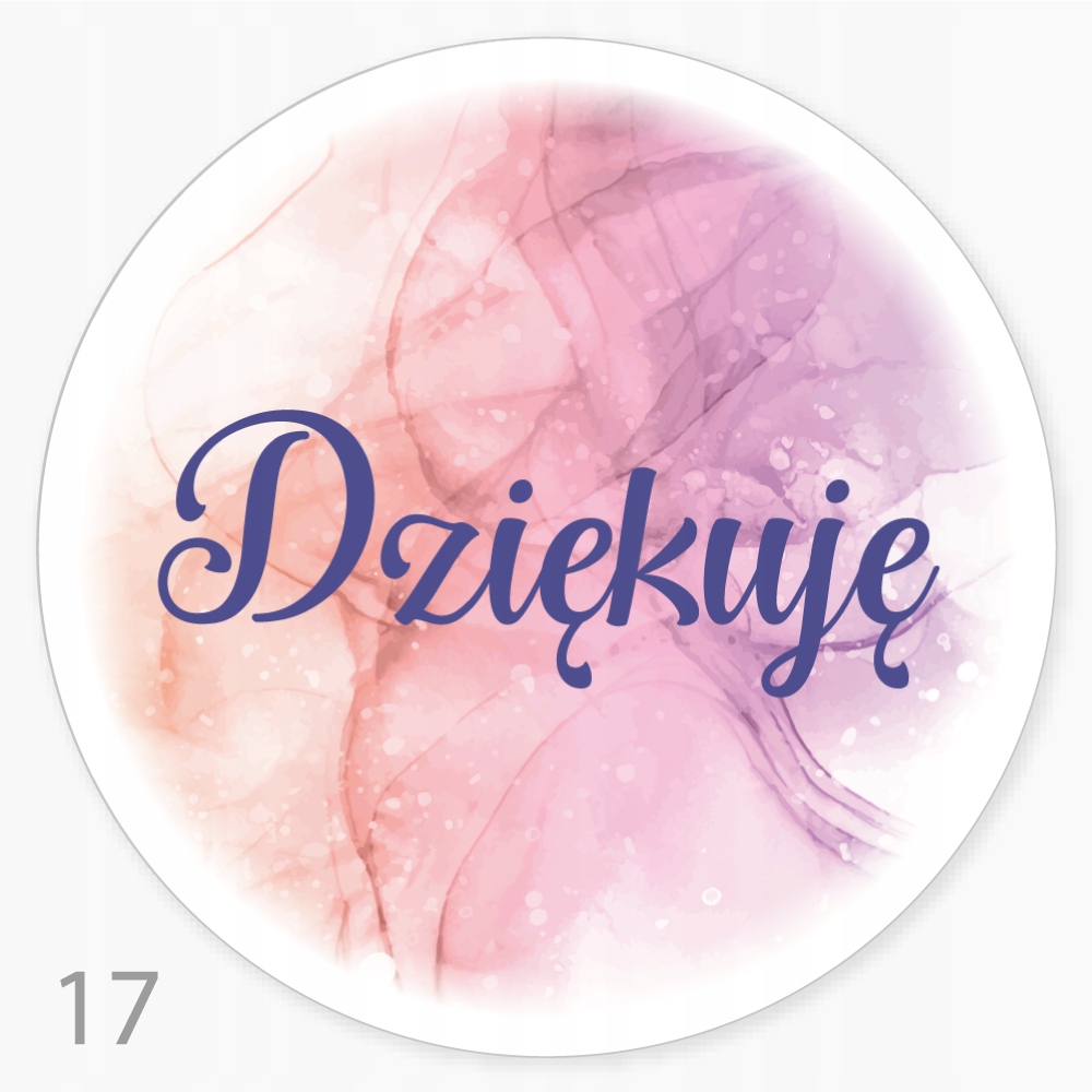 

Etykieta, naklejka Dziękuję Duża FI55 100szt