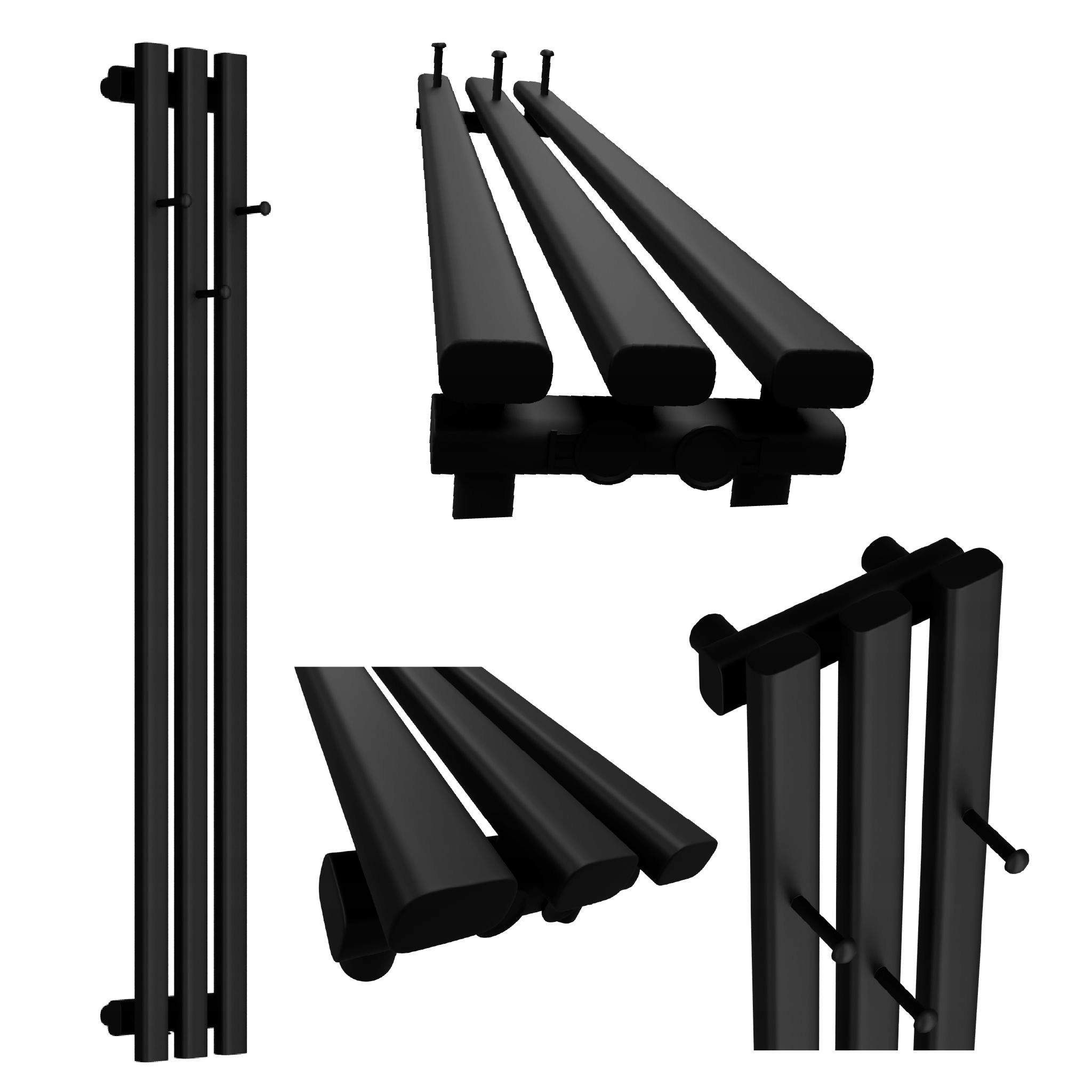 Dekorativní radiátor HORYZONT3 Hook 160x21 černý mat