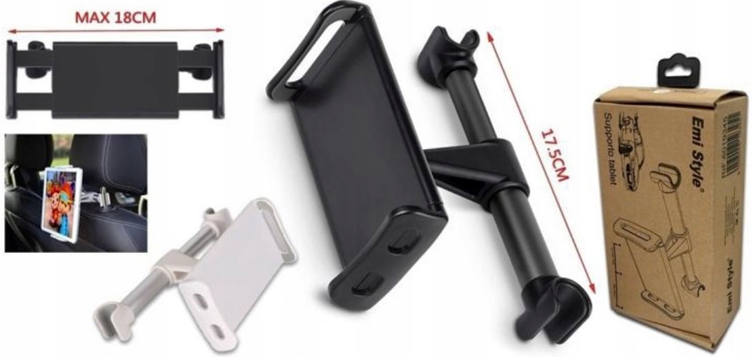 Kmt Style UCHWYT SAMOCHODOWY TABLET iPAD ZAGŁÓWEK Rodzaj do tabletów