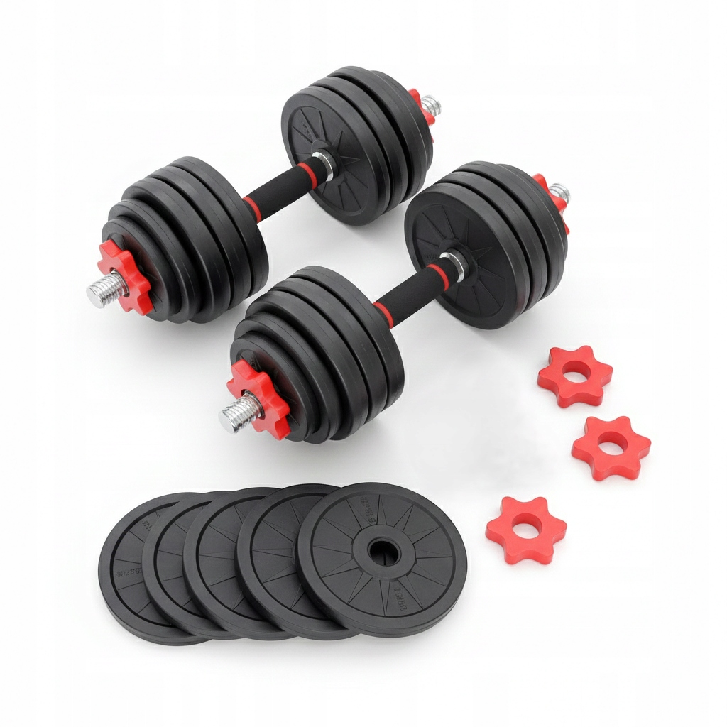 Zestaw hantli 2 x 10 kg – hantle 2 w 1 ze sztangą 20 kg