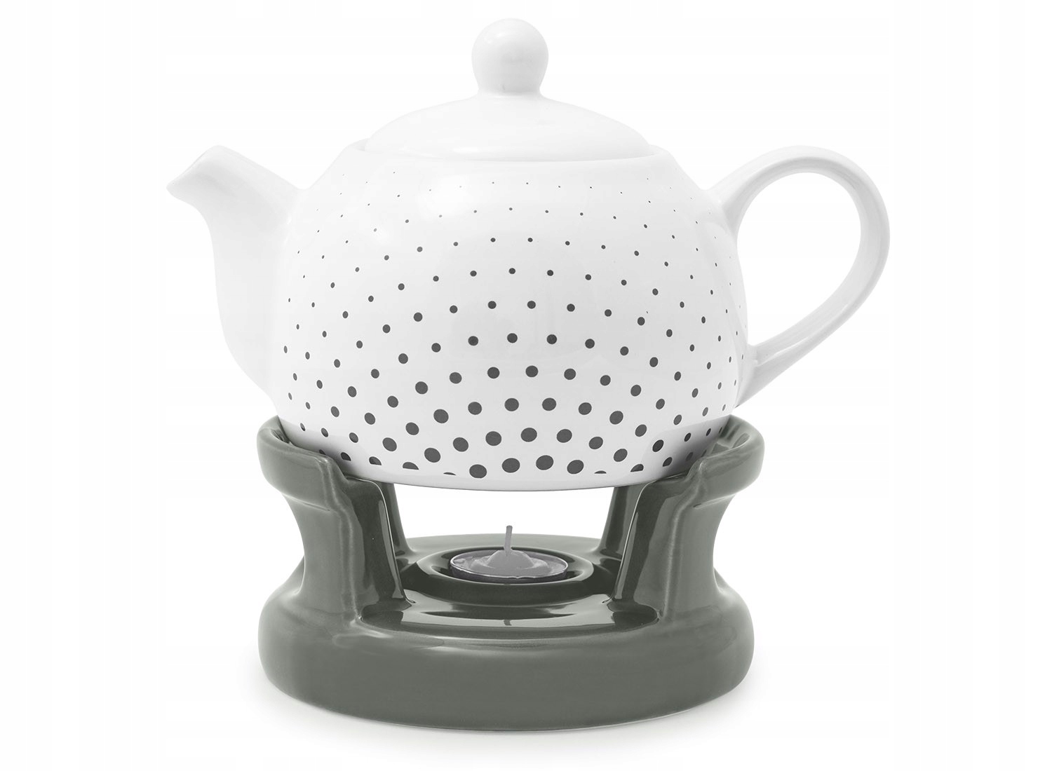 

Dzbanek z podgrzewaczem Imbryk 1L czajnik Kropki