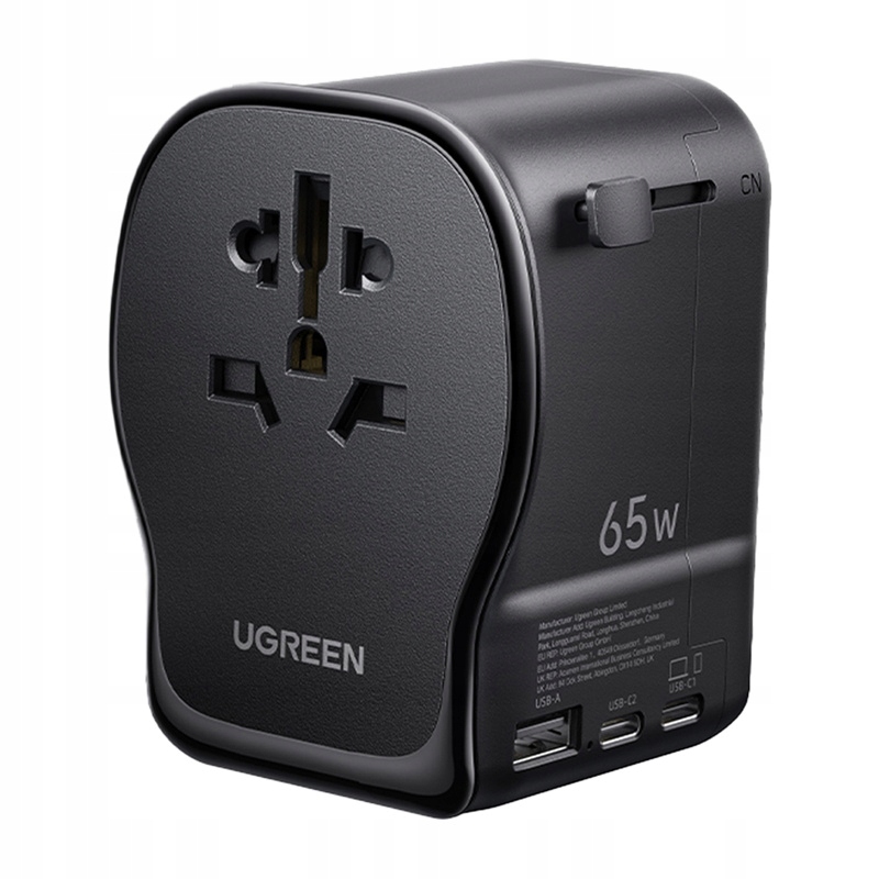 Cestovní adaptér Ugreen S550 65W 2xUSB-C 1xUSB-A