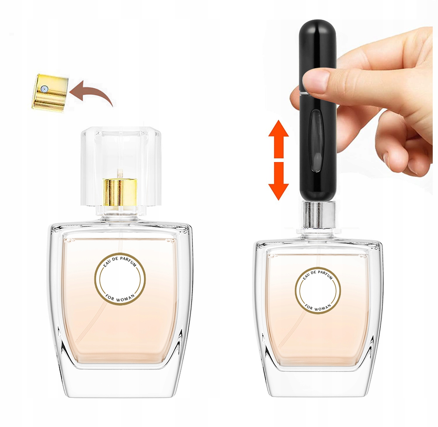 Flakon Atomizer podróżny na perfumy 6 ml - czarny Pojemność 6 ml