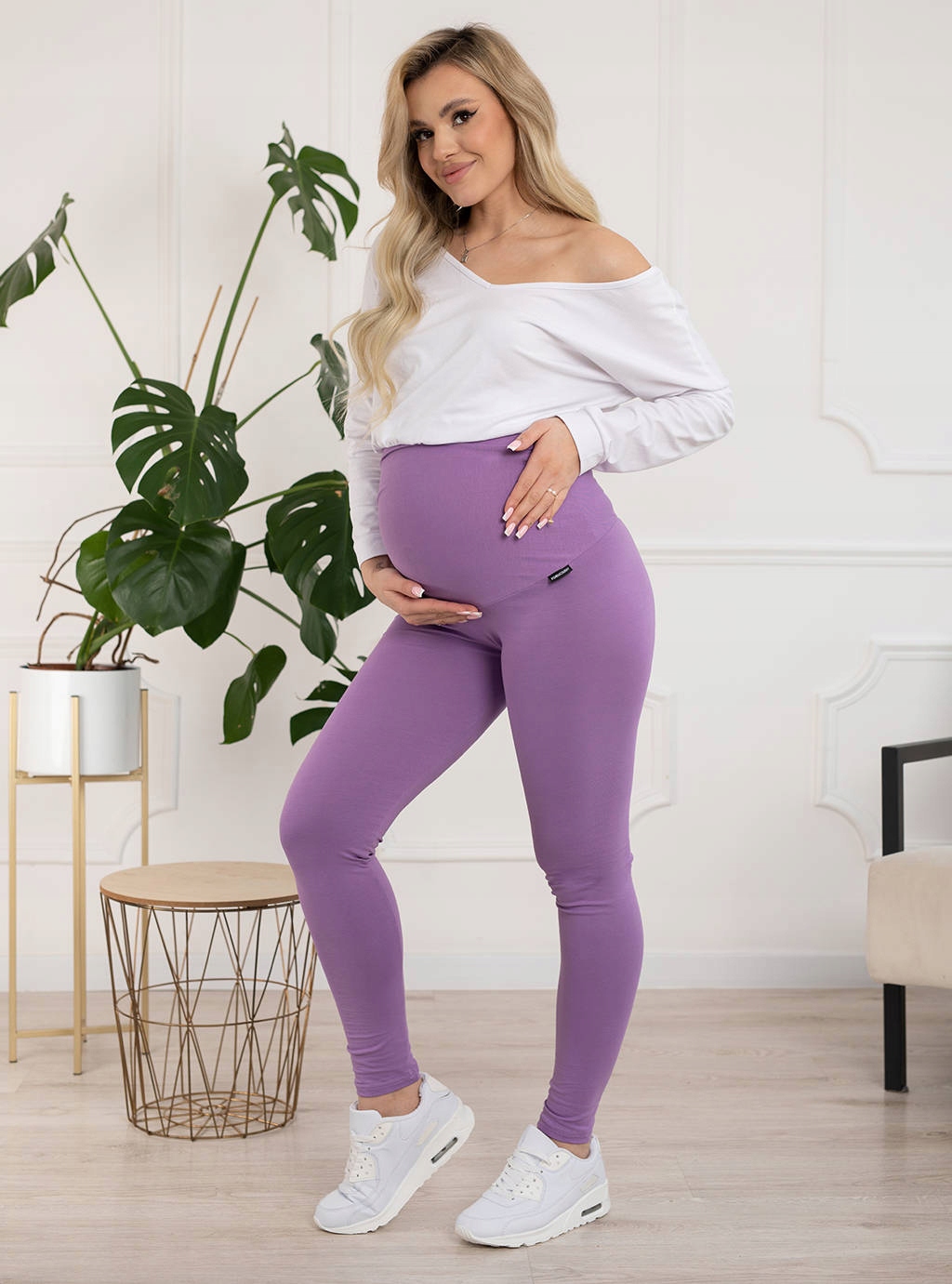 LEGGINSY CIĄŻOWE BAWEŁNIANE DŁUGIE GETRY PANEL LEGINSY M Marka formommy