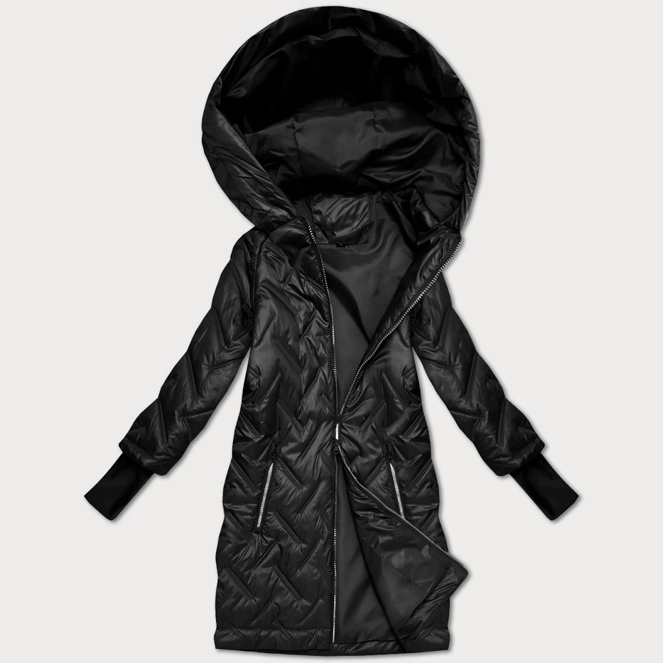 Prošívaná Bunda Plus Size T2-2290 Černá 52