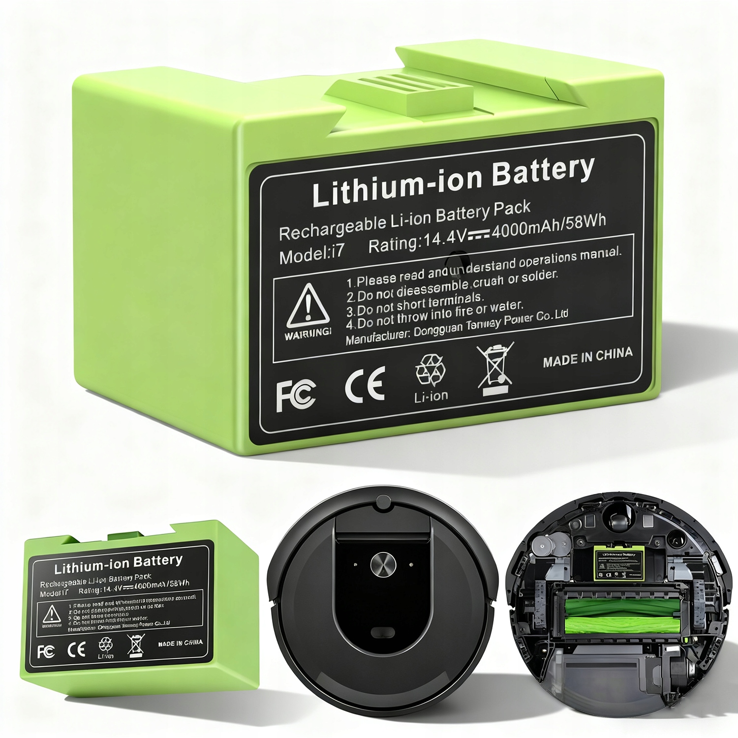 4000 Mah Baterie Do Vysavače Pro Irobot Roomba I7, Odolná A Bezpečná