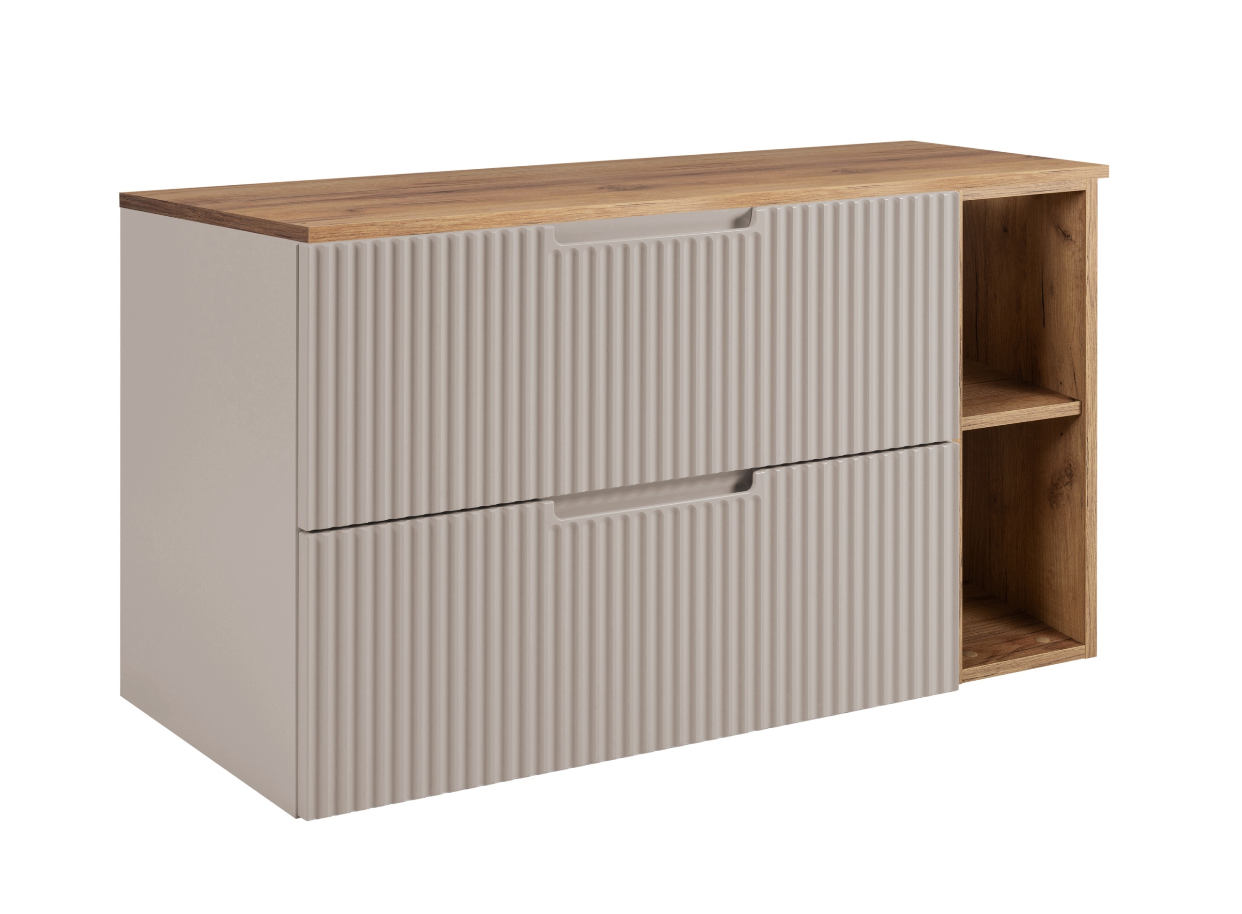 Nowoczesna szafka łazienkowa 80cm pod umywalkę kaszmir ryfle Mdf blat craft