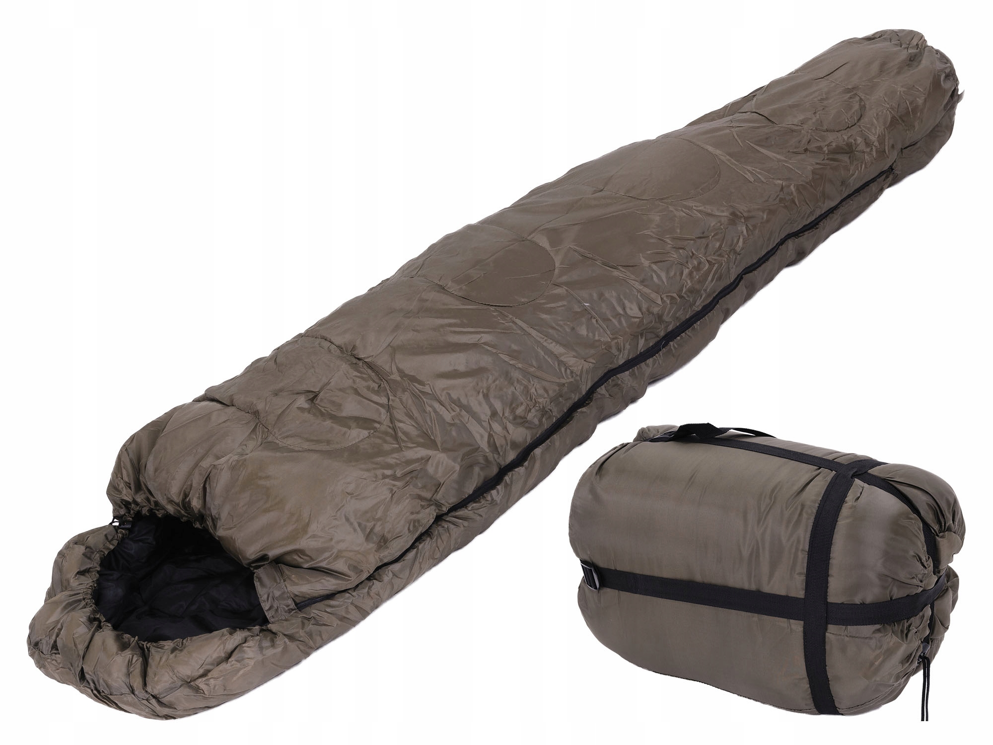 Śpiwór Turystyczny Zimowy Ciepły Wojskowy Mumia 500g Mil-Tec -10°C Olive