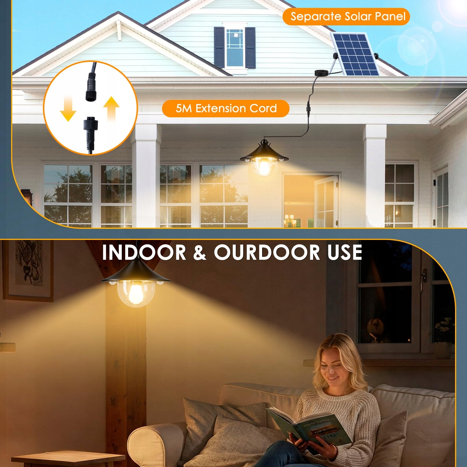 QUNTIS Solarna Lampa Zewnętrzna Wewnętrzna 1000LM Czujnik Ruchu IP65 — miniatura 6