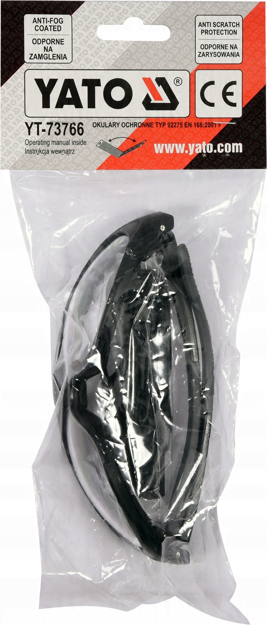 OKULARY OCHRONNE BHP BEZBARWNE Z PASKIEM Yato Typ przeciwodpryskowe