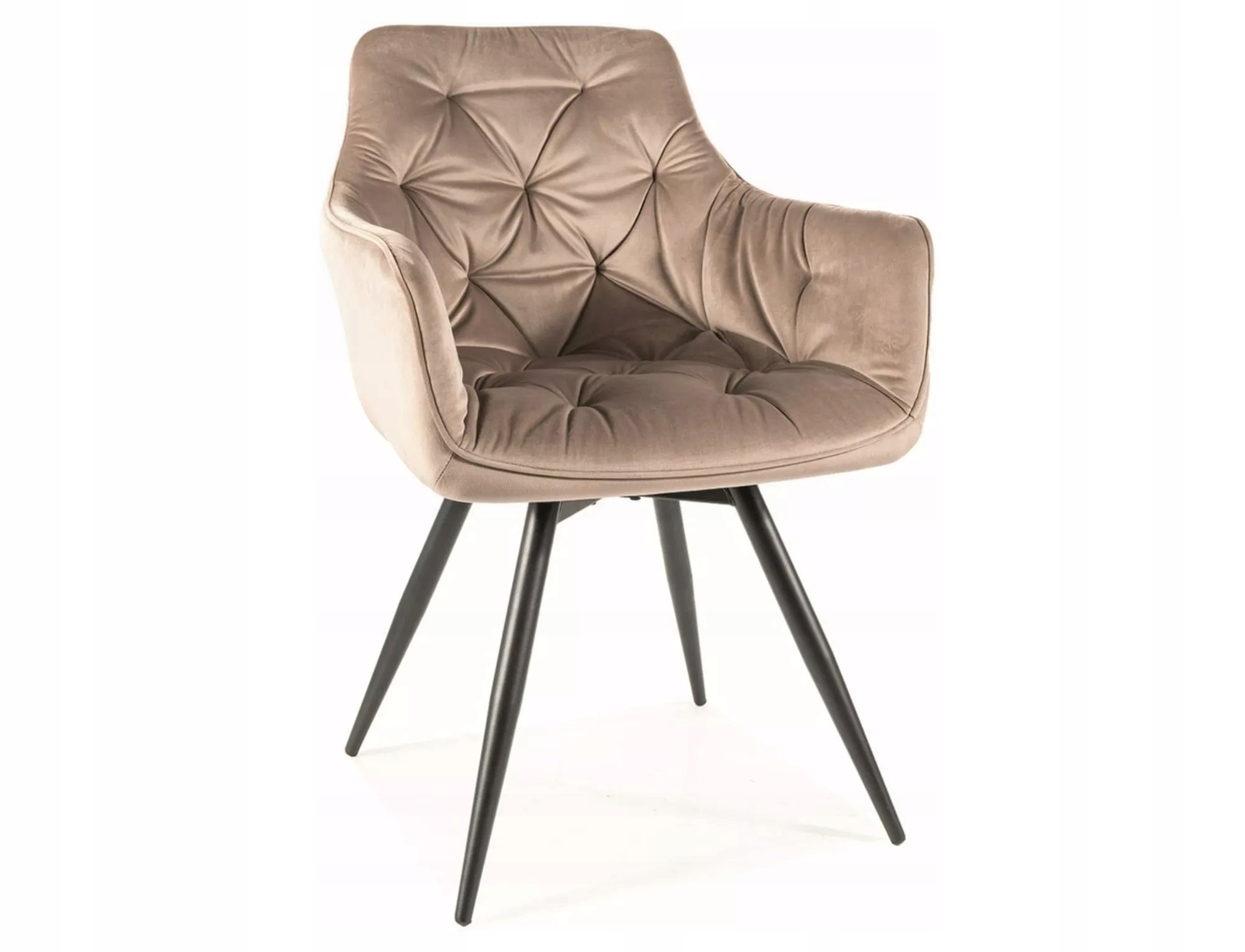 Čalúnená stolička Mango Velvet čierna/tmavo béžová do obývačky Sig