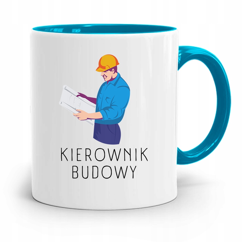 

Kubek Błękitny Budowlańca Majstra Kierownik Budowy