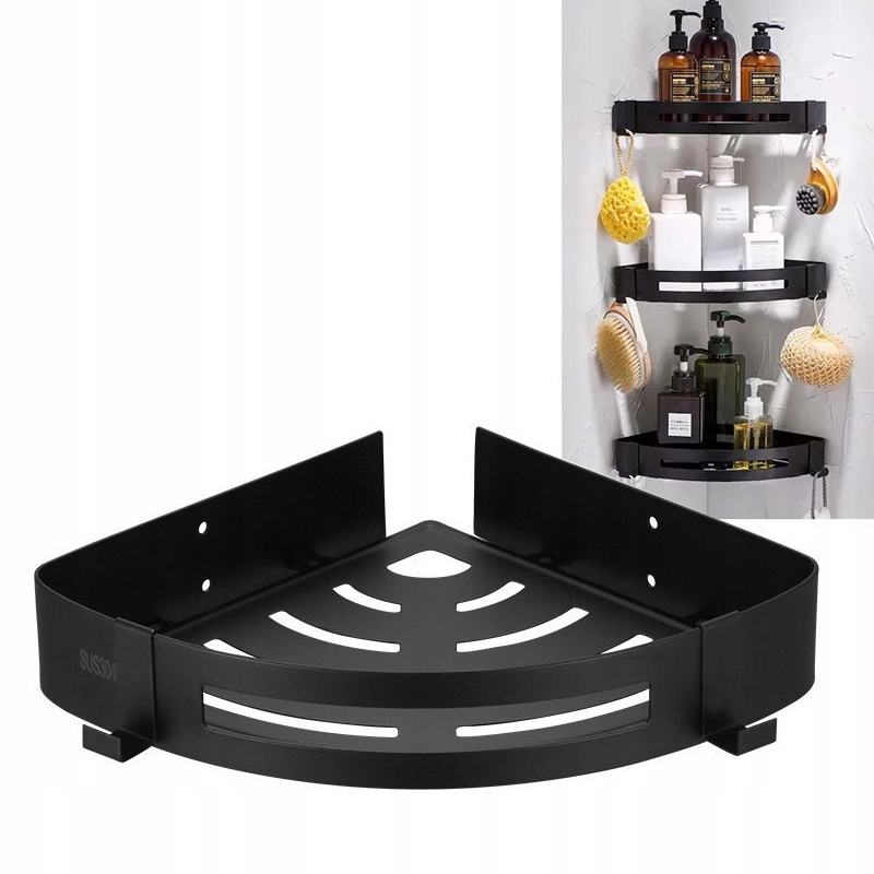 

Półka Łazienkowa Wisząca Pod Prysznic Czarna Loft