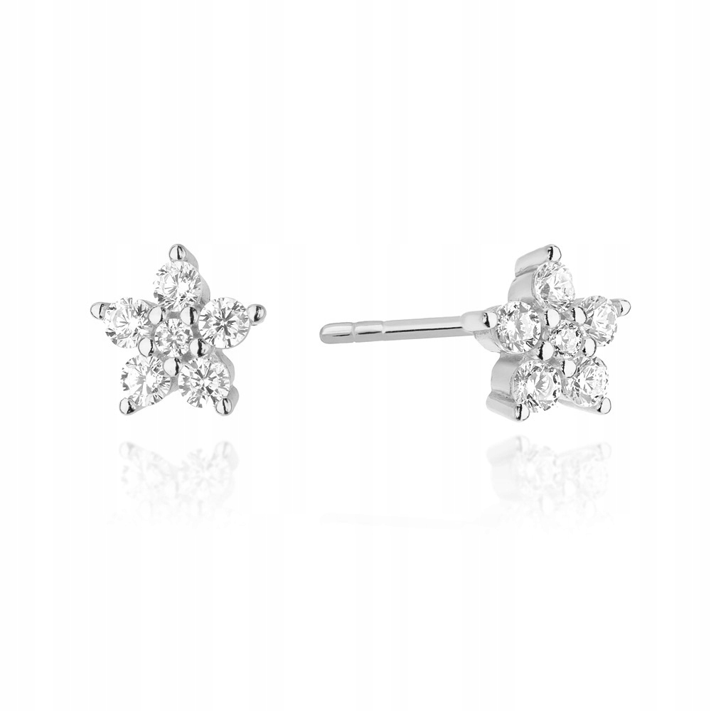 

Srebrne Kolczyki pr. 925 Kwiatki Z Cyrkoniami