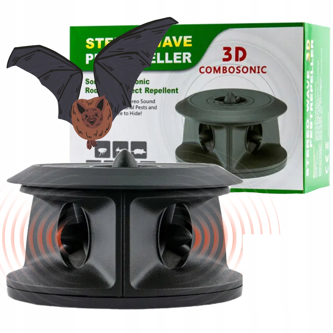 Odstraszacz Nietoperzy Combosonic 3D na strych, poddasze ultradźwięki 850m2