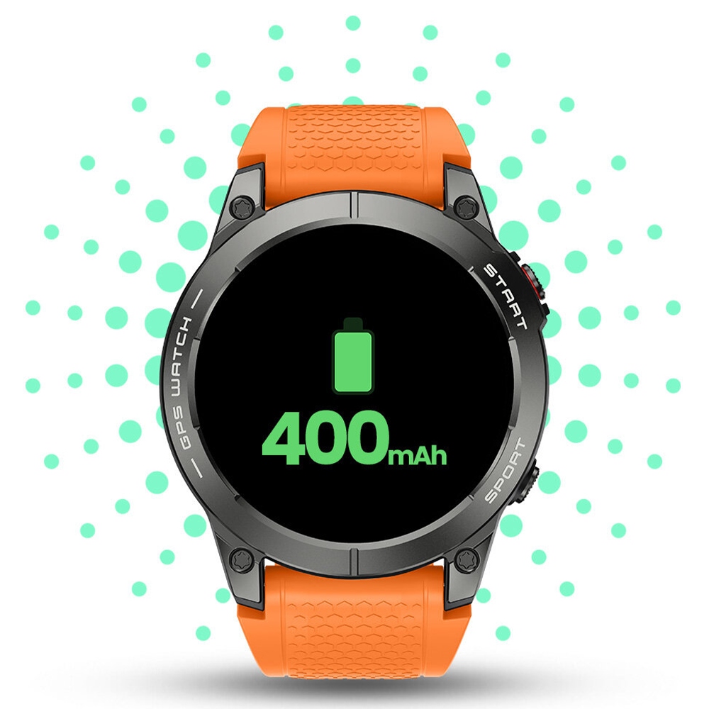 SPORTOWY ZEGAREK SMARTWATCH MĘSKI GPS PULS ROZMOWY POLSKIE MENU AMOLED Kolor srebrny