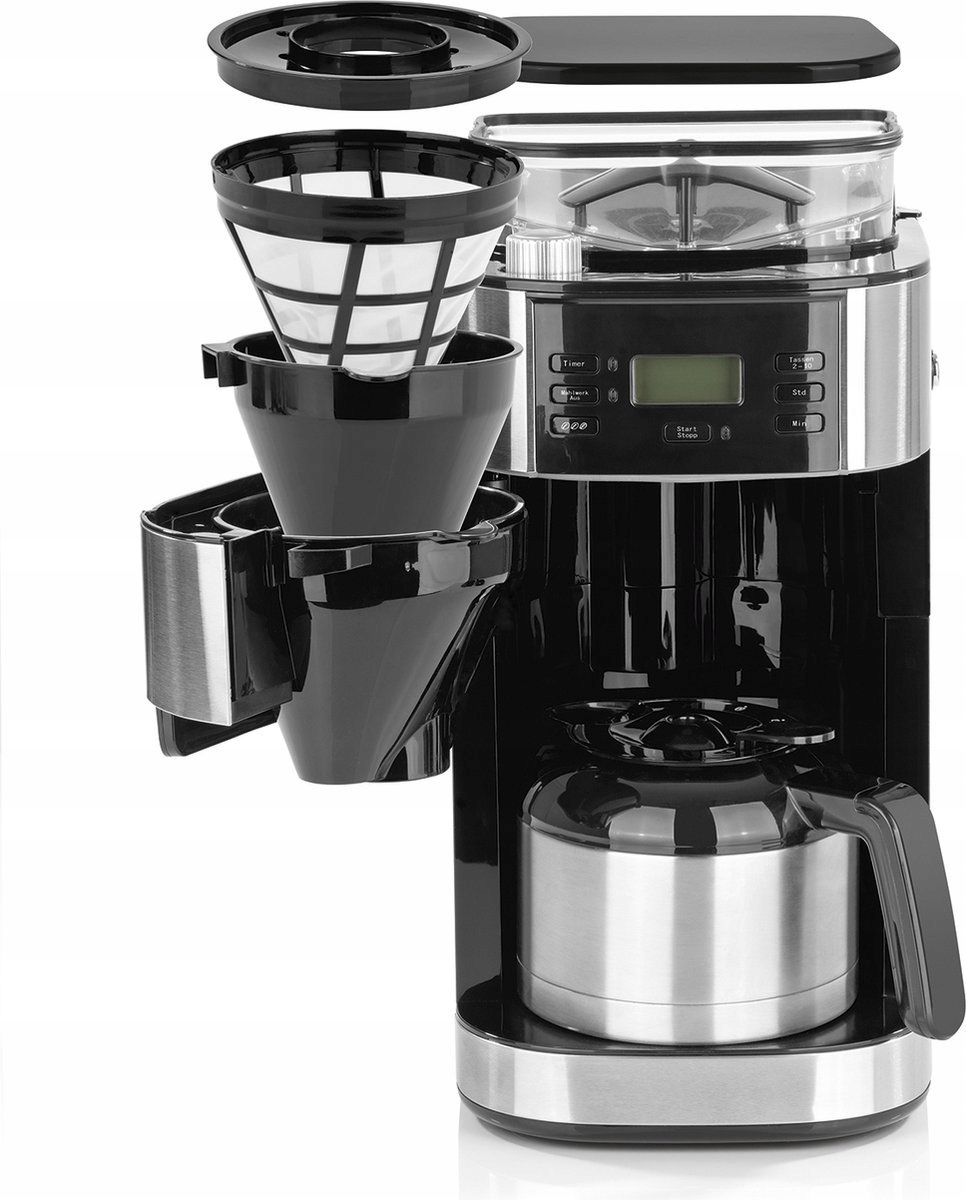 EKSPRES DO KAWY PRZELEWOWY Z MŁYNKIEM BARISTA DZBANEK TERMOS METALOWY Funkcje automatyczne włączanie automatyczne wyłączanie podtrzymywanie temperatury programator