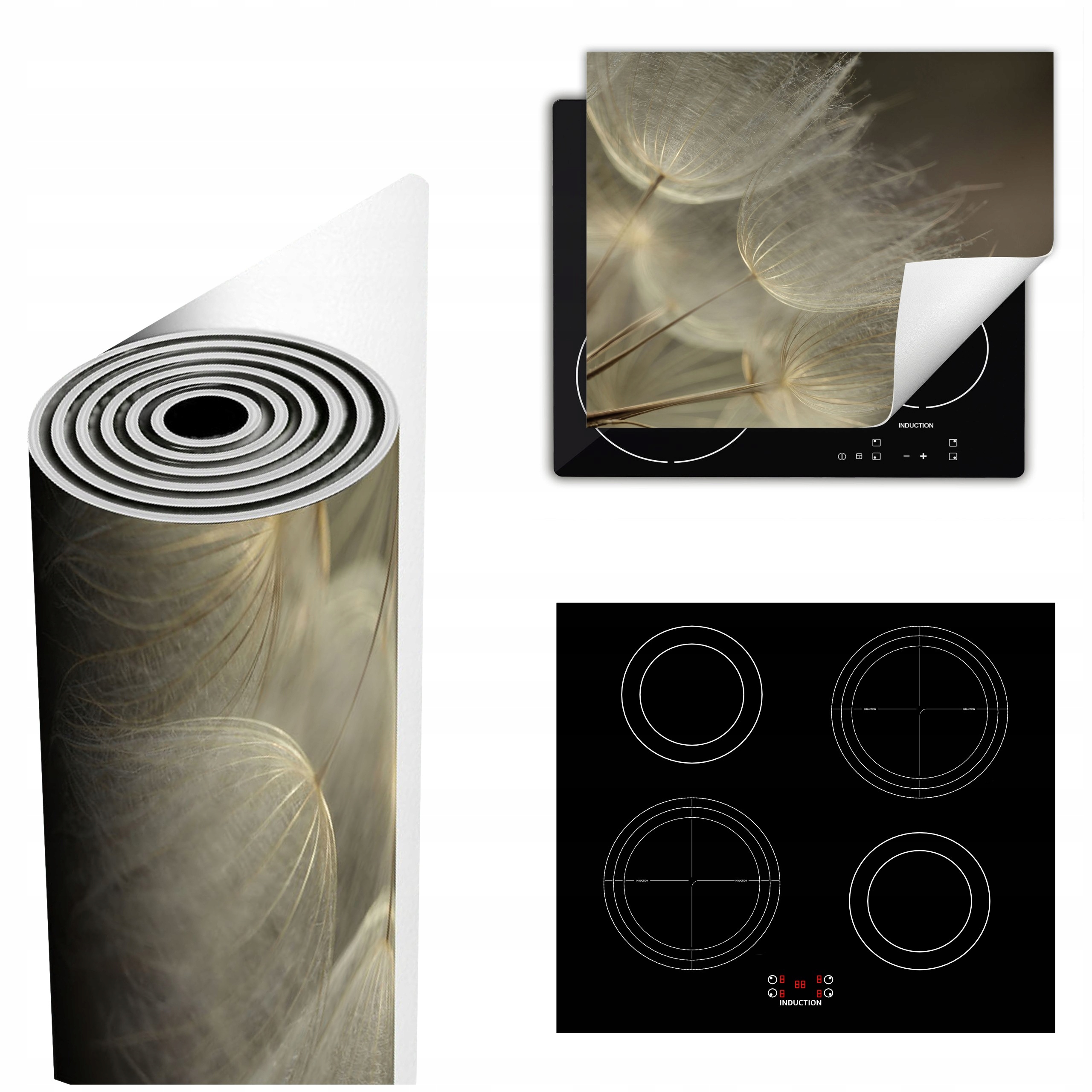 Ochranná Podložka Na Sporák Má Více Místa 60x52 šedá květiny