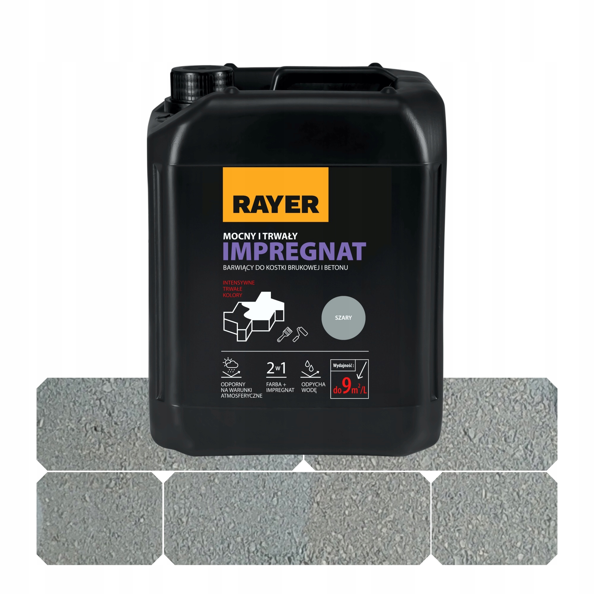 Barvicí impregnace na zámkovou dlažbu Rayer Silná a Odolná šedá 10 l