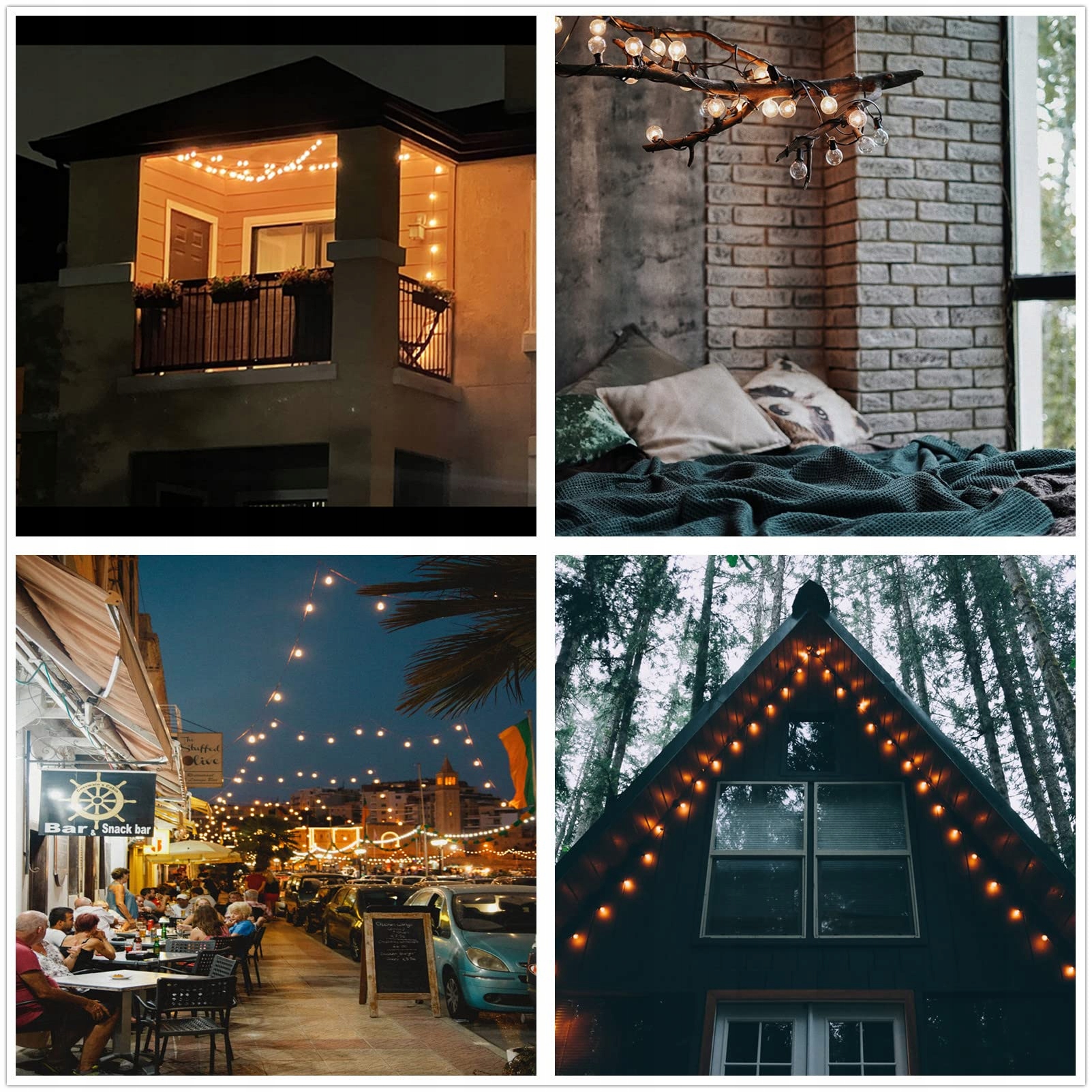 YUUCIO Girlanda 30M Lampki Zewnętrzne LED Z Pilotem 50+2 G40 Żarówki — miniatura 7