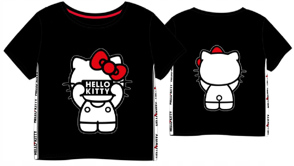KOSZULKA T-SHIRT HELLO KITTY kotek CZARNA BAWEŁNA 134 R060E Marka EplusM