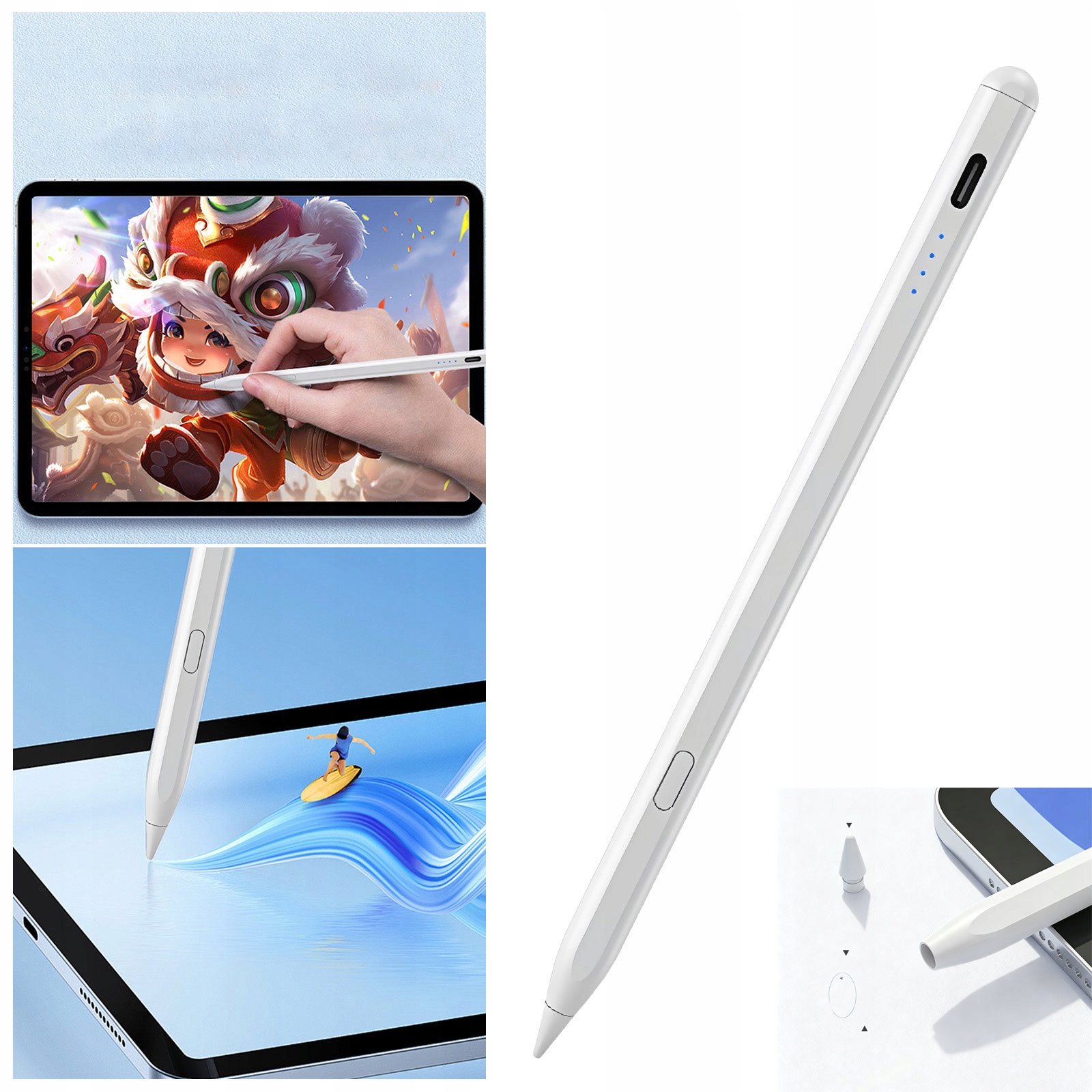 Rysik Stylus Uniwersalny Do Telefonu Tabletu Ekranu Pencil Pen 3 Końcówki