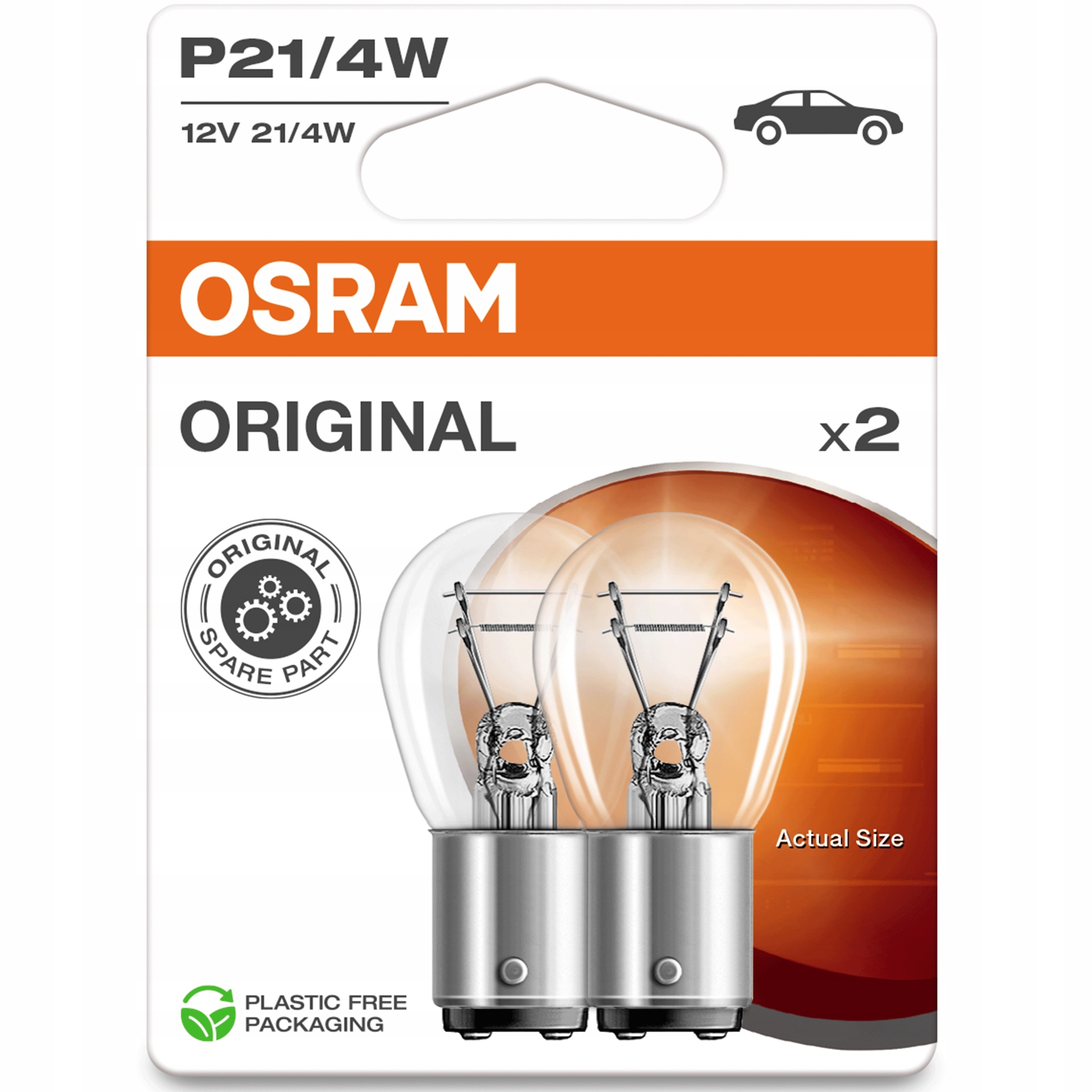 Osram P21/4 W 12V Żarówki Samochodowe Original Halogenowe komplet 2 szt