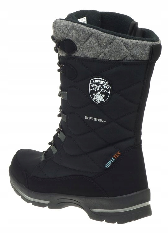 Wysokie Śniegowce Damskie AMERICAN CLUB SN09 Buty Zimowe SOFTSHELL Suwak 38 Model SN09B