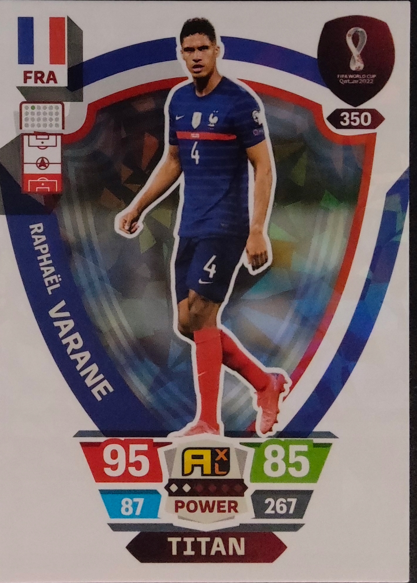 Panini World Cup Qatar 2022 Titan 350 Raphael Varane Francja