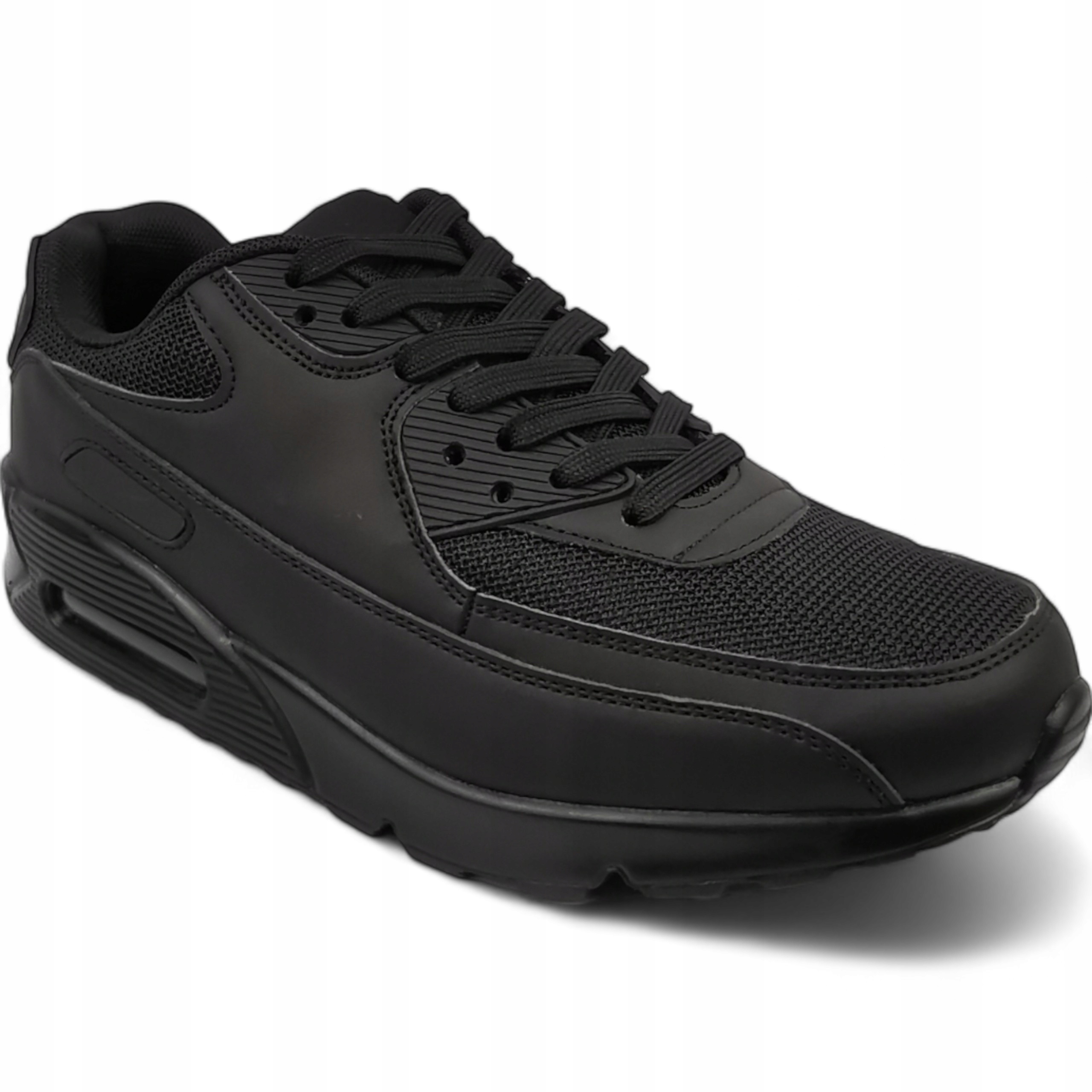 Czarne Adidasy Męskie Buty Sportowe Wiosenne Sneakersy Rozmiar 46