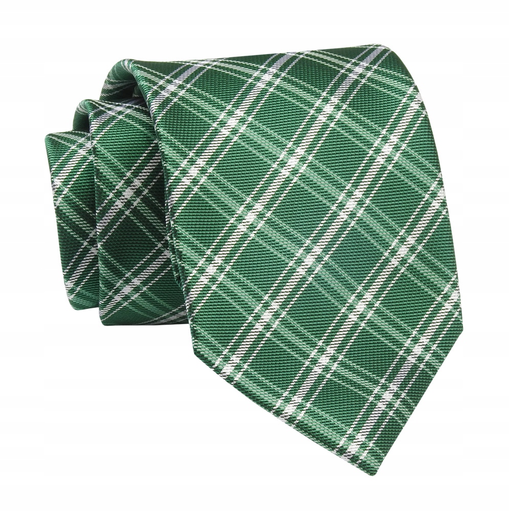 

Zielony Klasyczny Krawat w Kratkę- 7 cm Alties