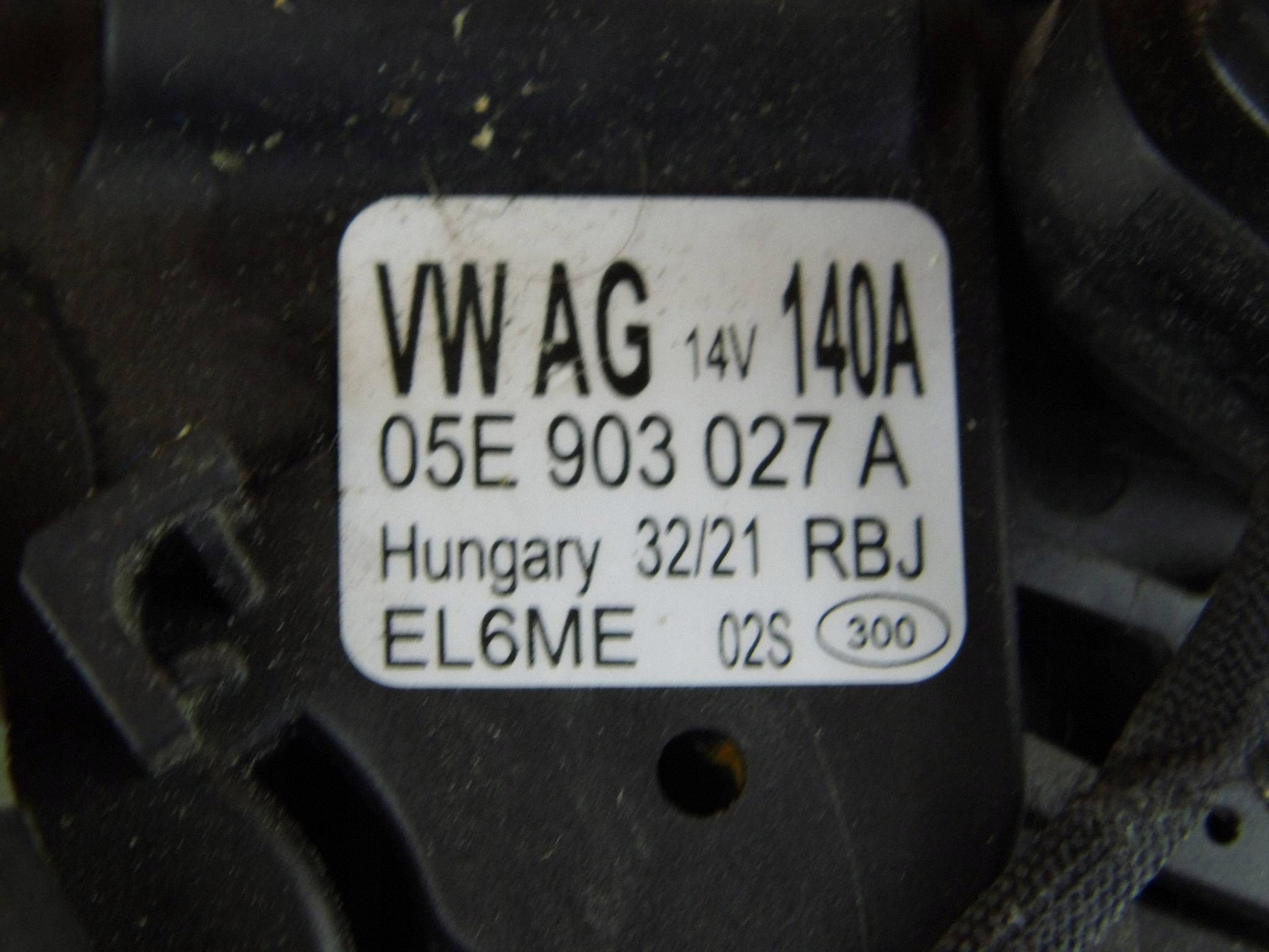 Volkswagen Polo VI 2018+ 1.0 alternator 05E903027A