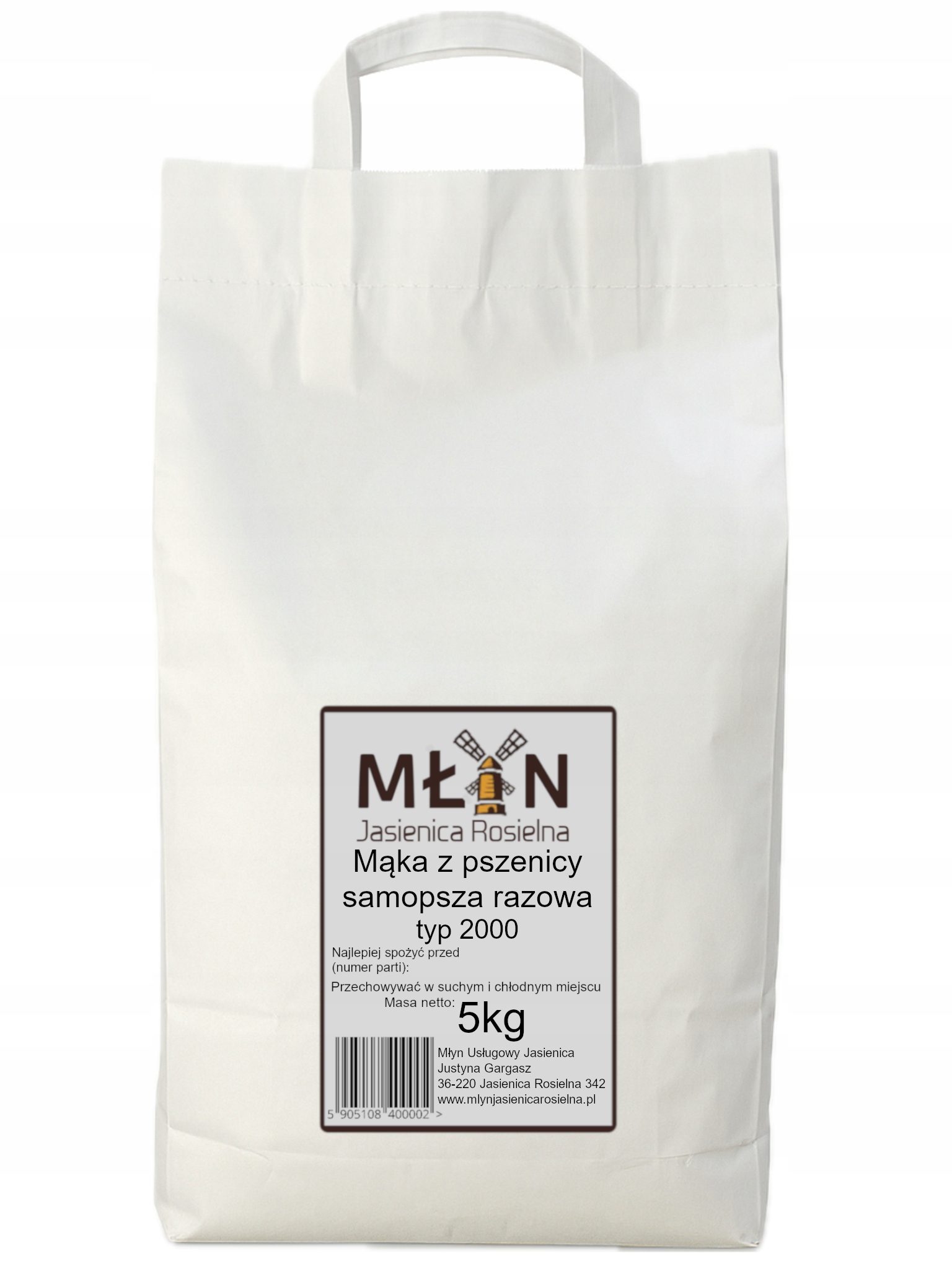 Mąka z Samopszy Razowa Samopsza Typ 2000 5kg Pełnoziarnista Młyn Jasienica