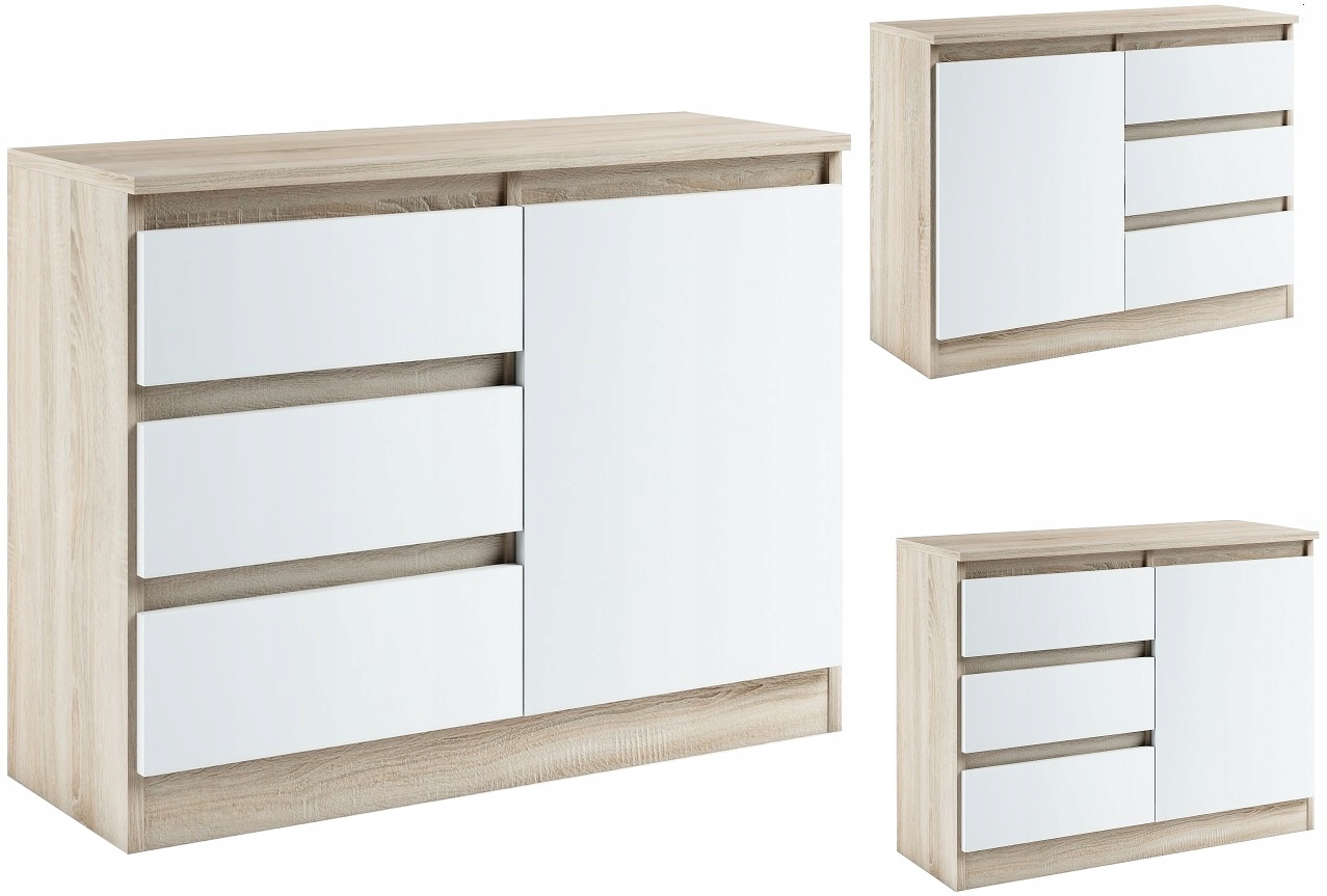 014022 KOMODA B1d3s/100cm - SONOMA / BIAŁY # KOLORY