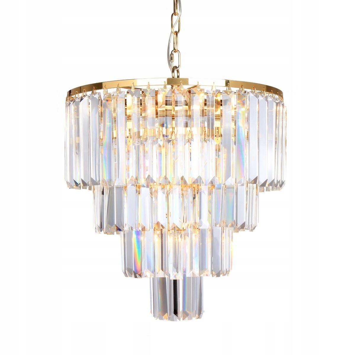 Závesná lampa glamour s krištáľovými poschodiami pre vysoké stropy Amedeo