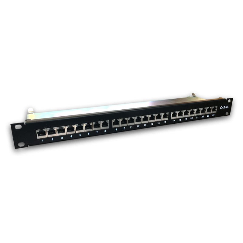 Datacom 24p. Patch panel 19" Stp CAT6A Lsa 1U Bk