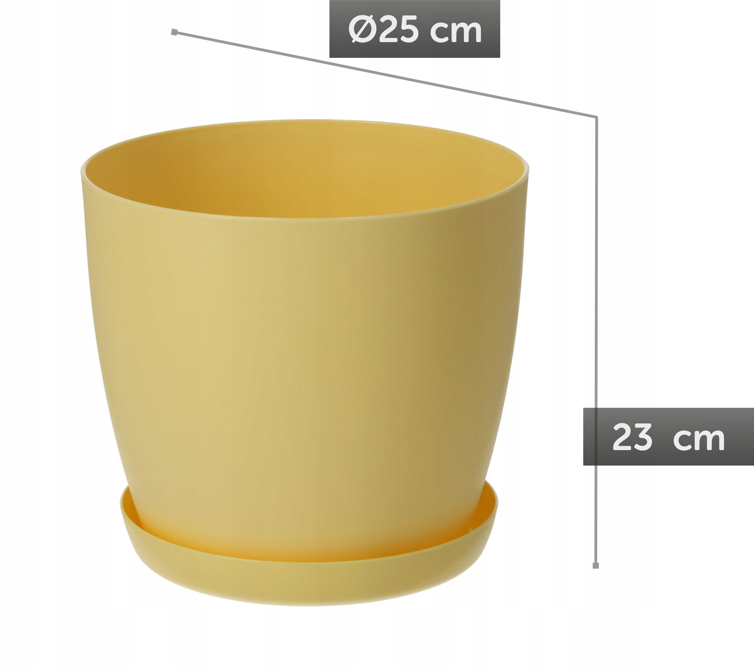 DONICZKA OSŁONKA DONICA 25 cm NA KWIATY Z PODSTAWKĄ ŻÓŁTA DO SALONU Kod producenta K2117