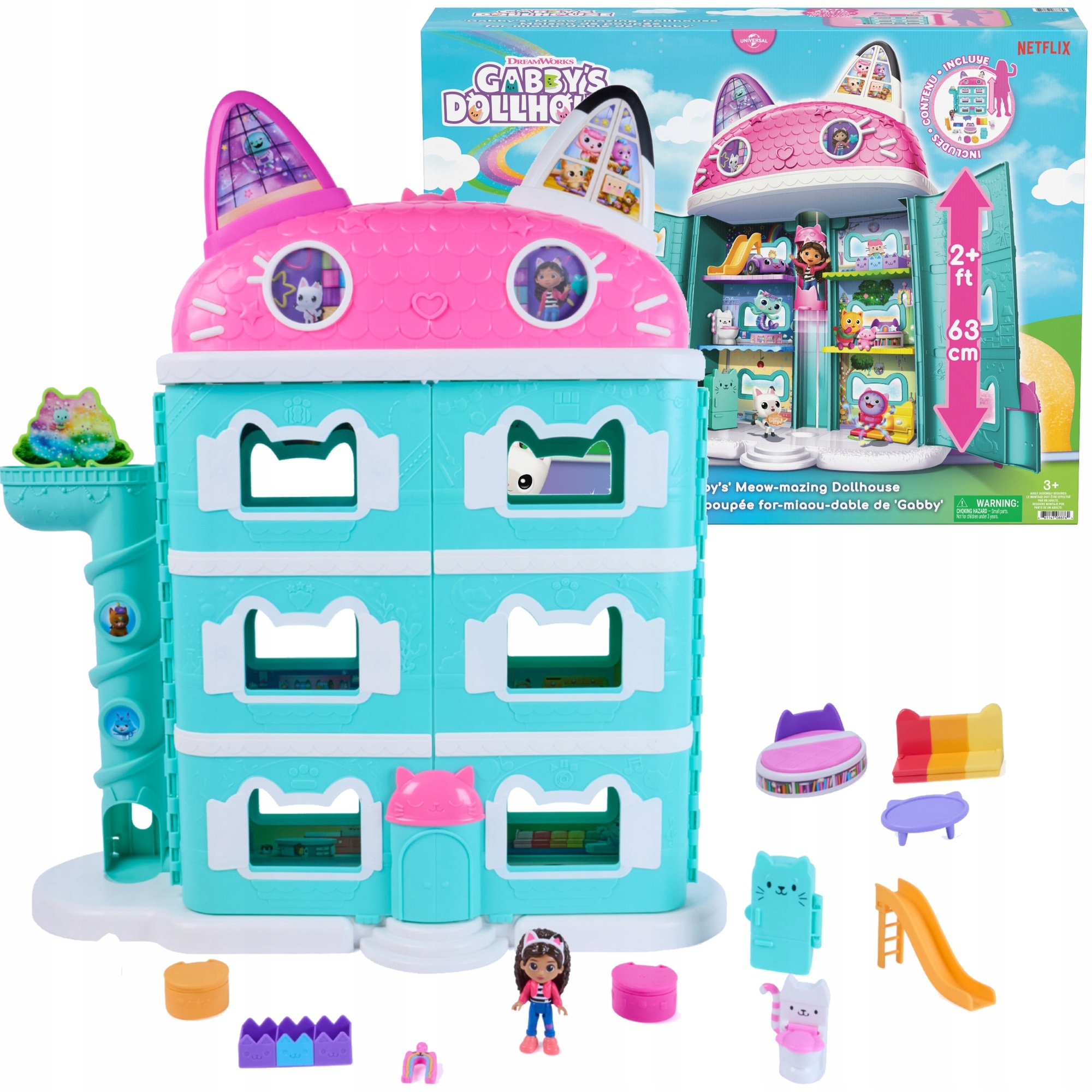 Koci Domek Gabi 63 CM Wielki Domek Dla Lalek Figurka Gabi Akcesoria
