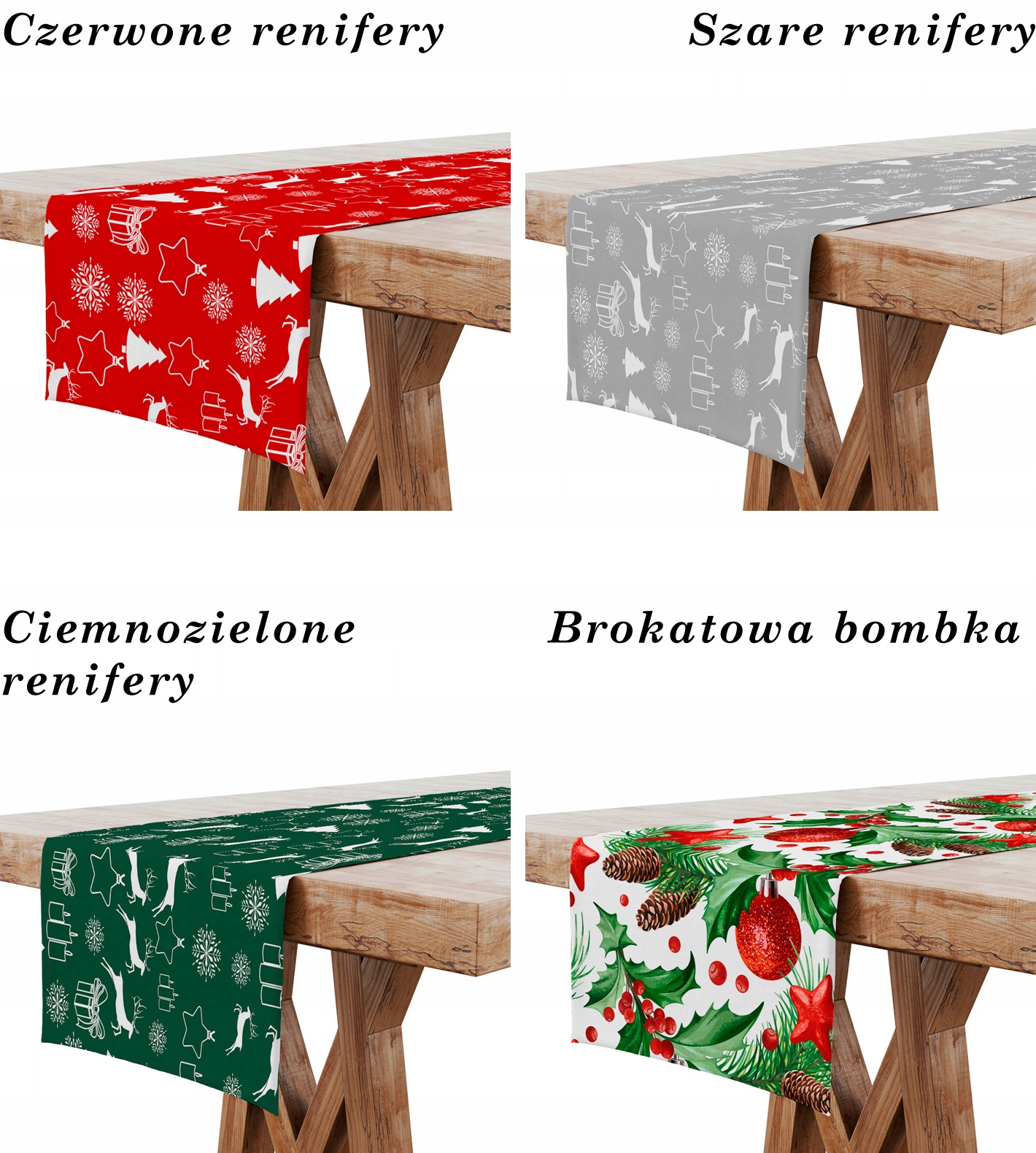 BIEŻNIK PLAMOODPORNY 40X180 WZORY ZIELONE LIŚCIE Długość 180 cm