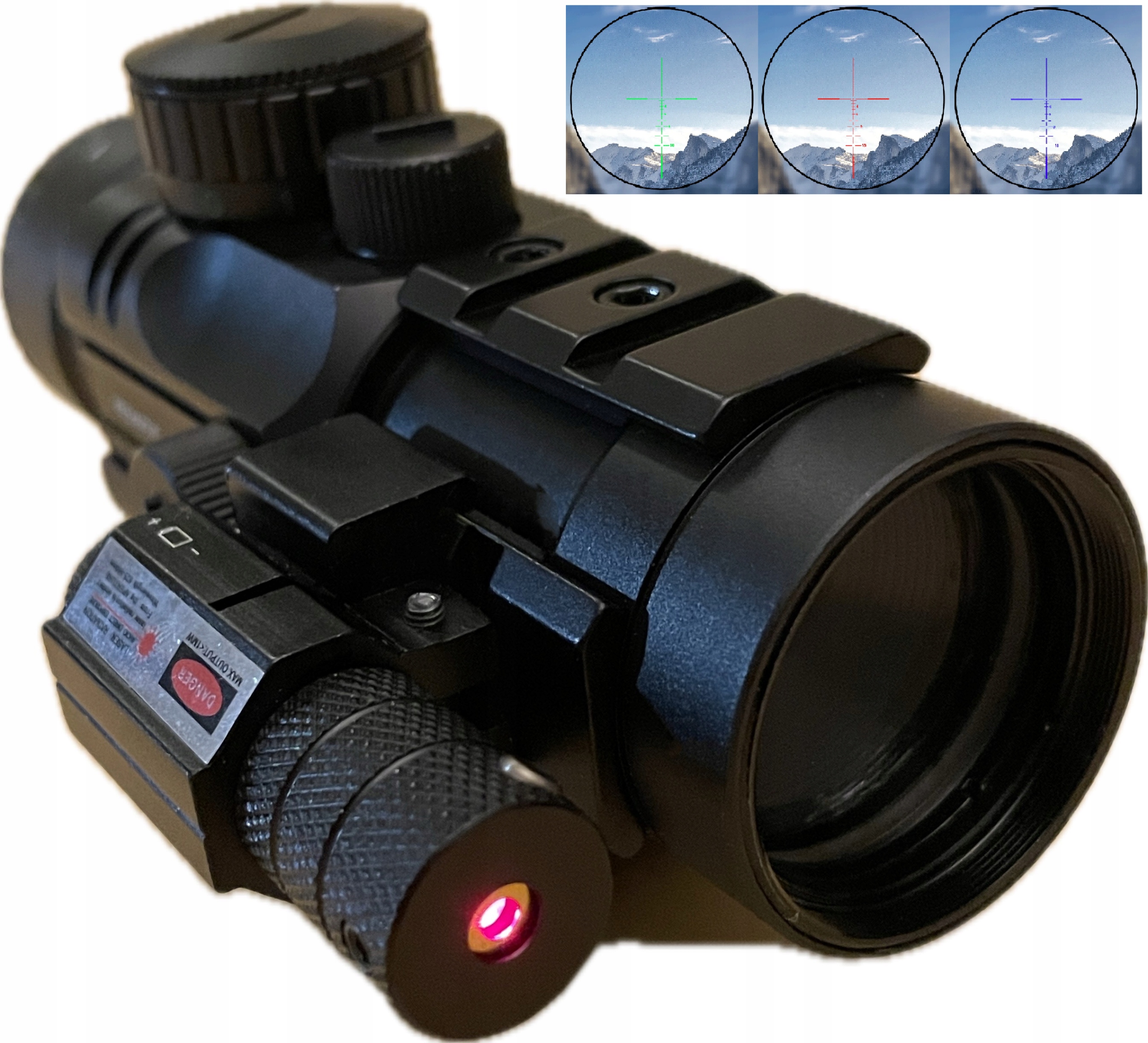 Luneta Compact Prismatic 4x32 z podświetlaną siatką Laser+ 3x Szyna Ris