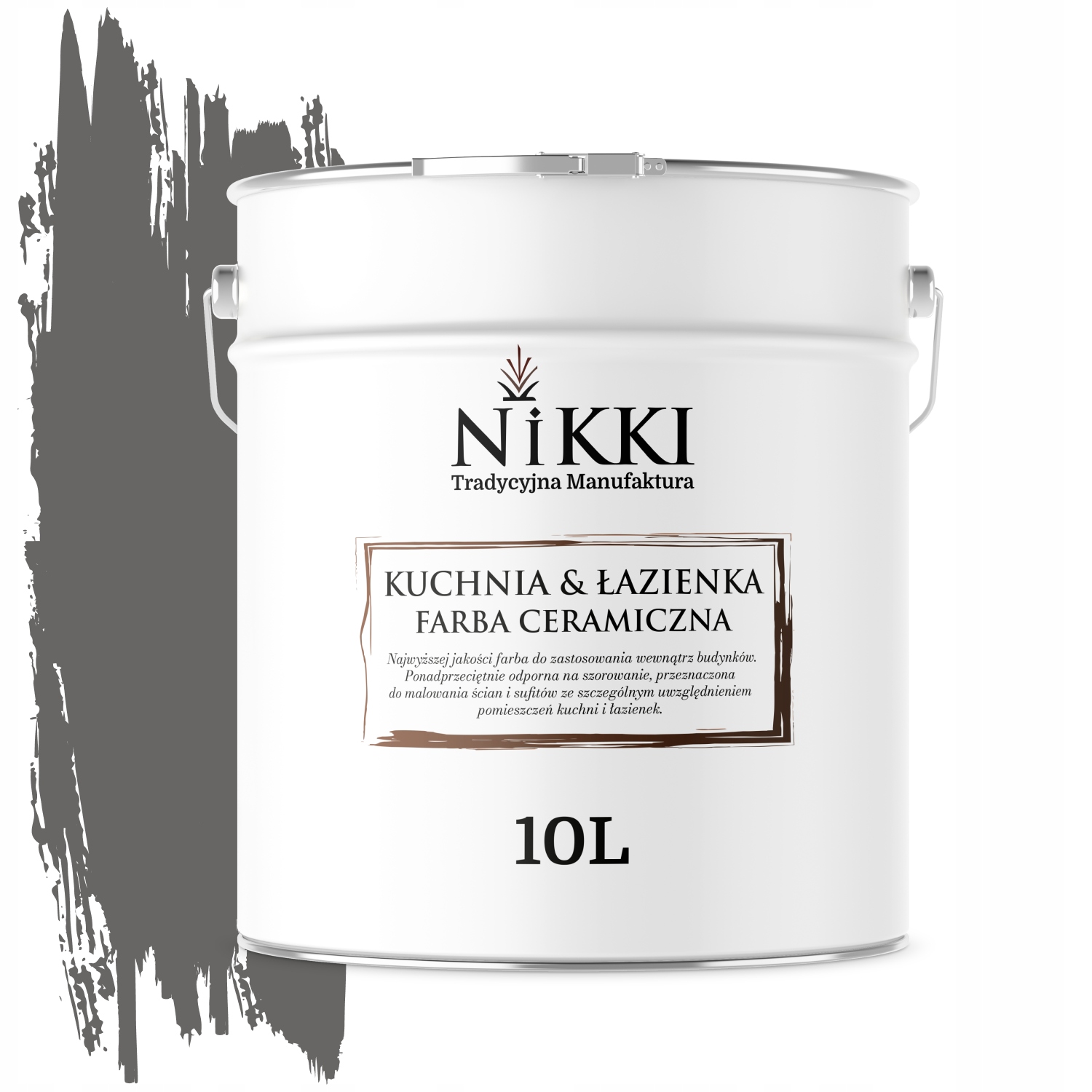 Keramická Farba Kuchyňa Kúpeľňa Grafitová H1213 Hlboká Matná 10 L Nástenná