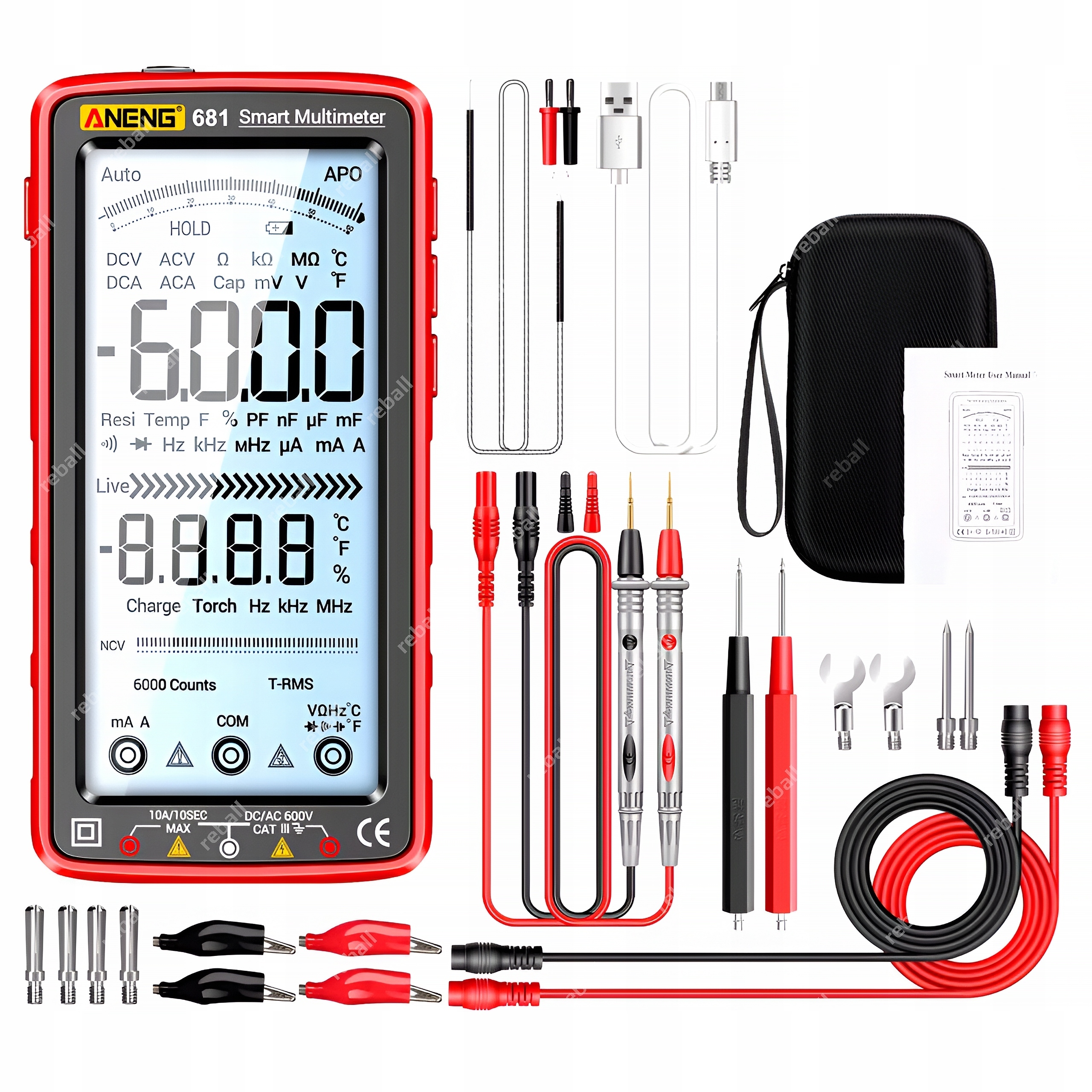 Digitálny Multimetr, Automatický Merač Napätia Aneng 681A Pro Max