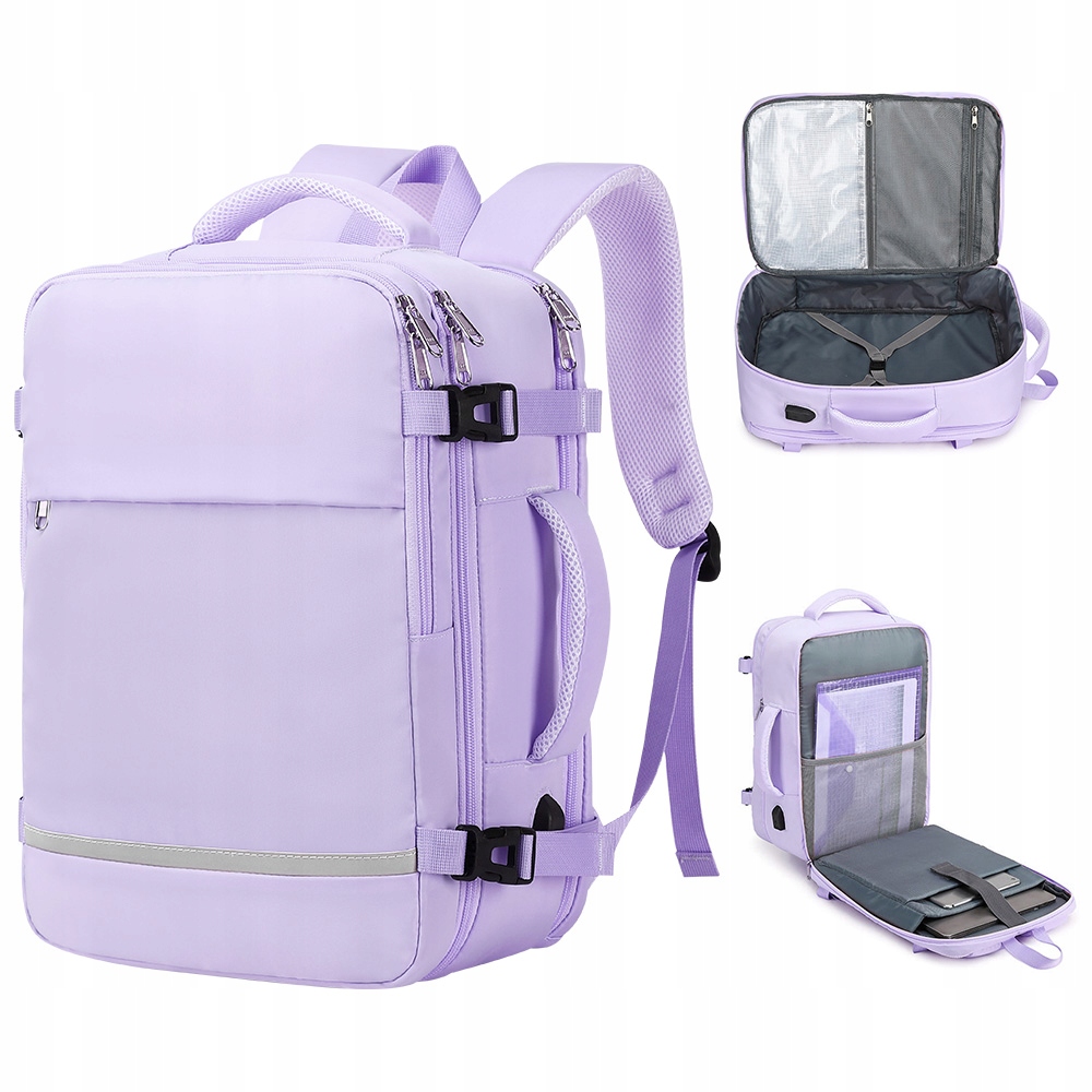 HDeye Plecak podróżny na 15,6” laptopa Plecak szkolny fioletowy