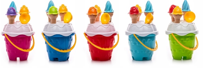 ZABAWKI PIASKU PIASKOWNICY WIADERKO FOREMKI LODY Marka Plasmet