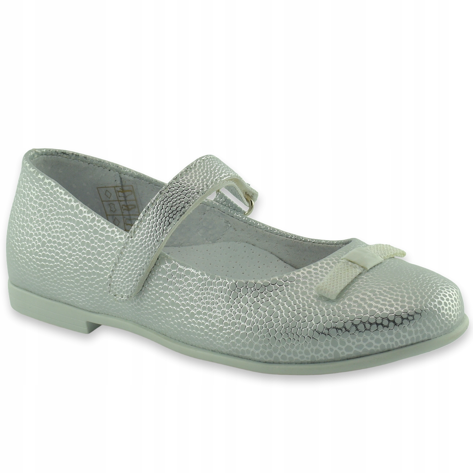 Balerinki srebrne na rzep Kornecki 06493 r.36