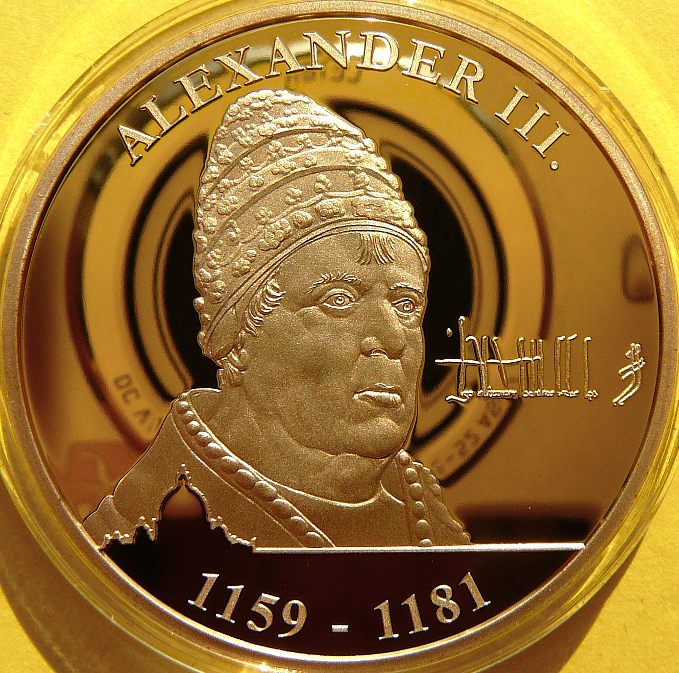 PAPIEŻ ALEXANDER III WATYKAN BAZYLIKA ŚW PIOTRA PROOF ZŁOTO