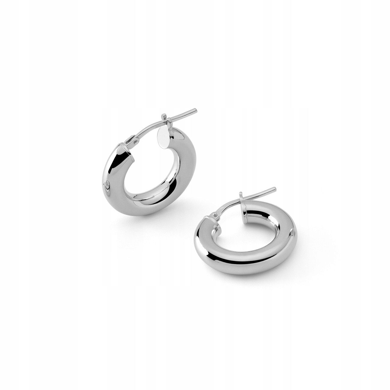 Kolczyki Srebrne Oponki 2 CM Srebro 925 Pokryte Platyną Giorre